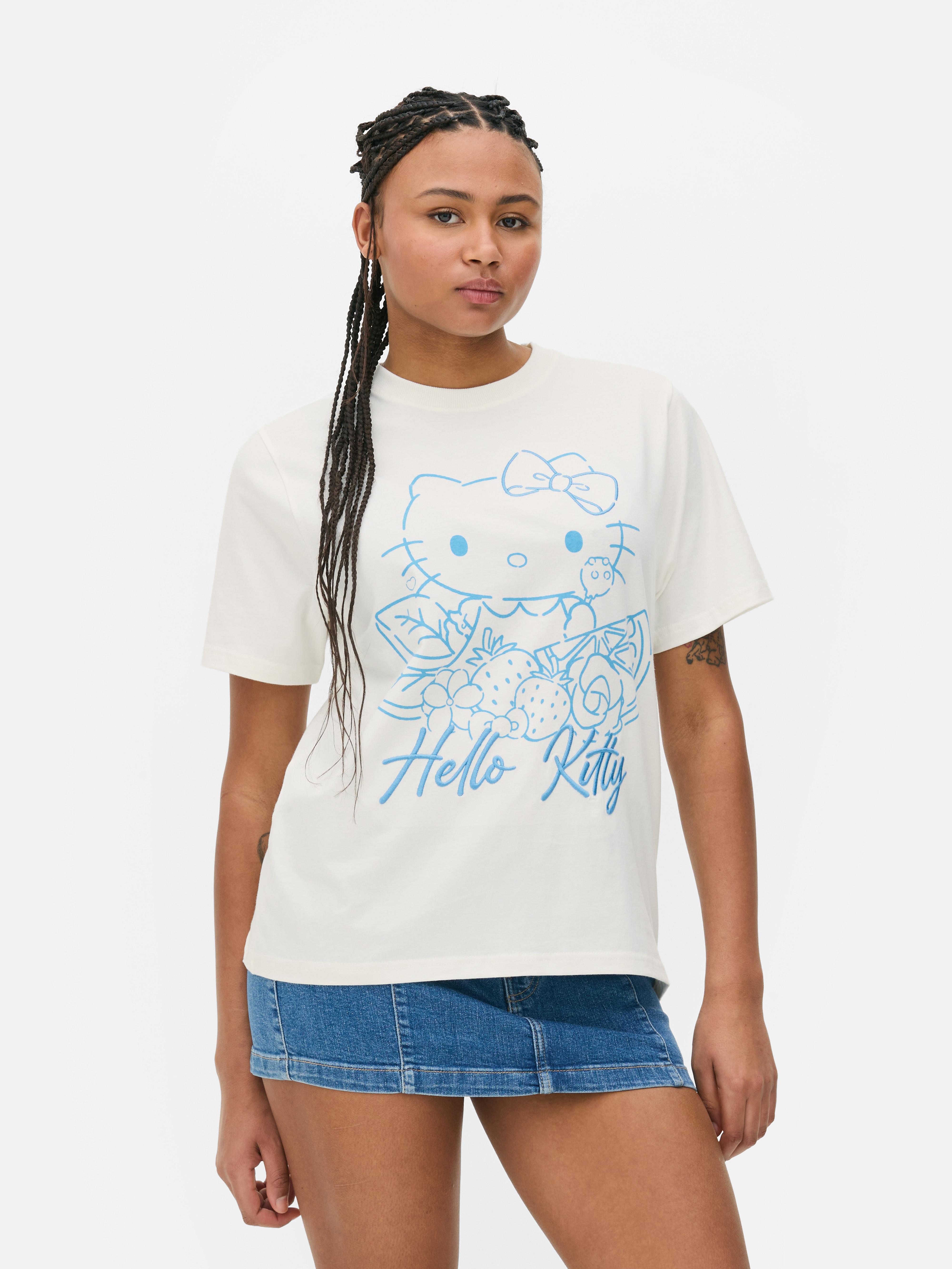 Tricou cu croială lejeră și imprimeu cu personajul Hello Kitty