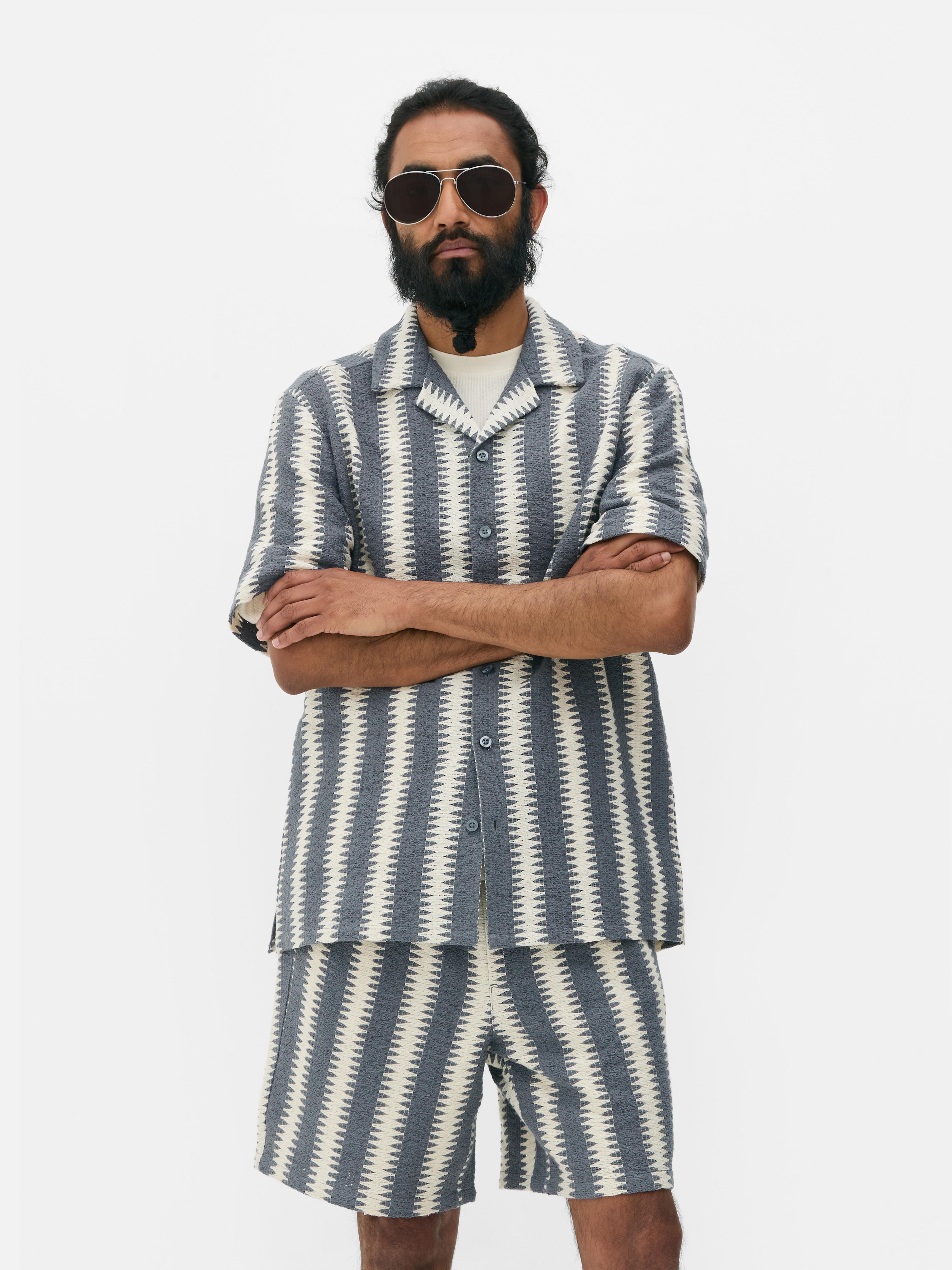 Chemise en crochet à rayures