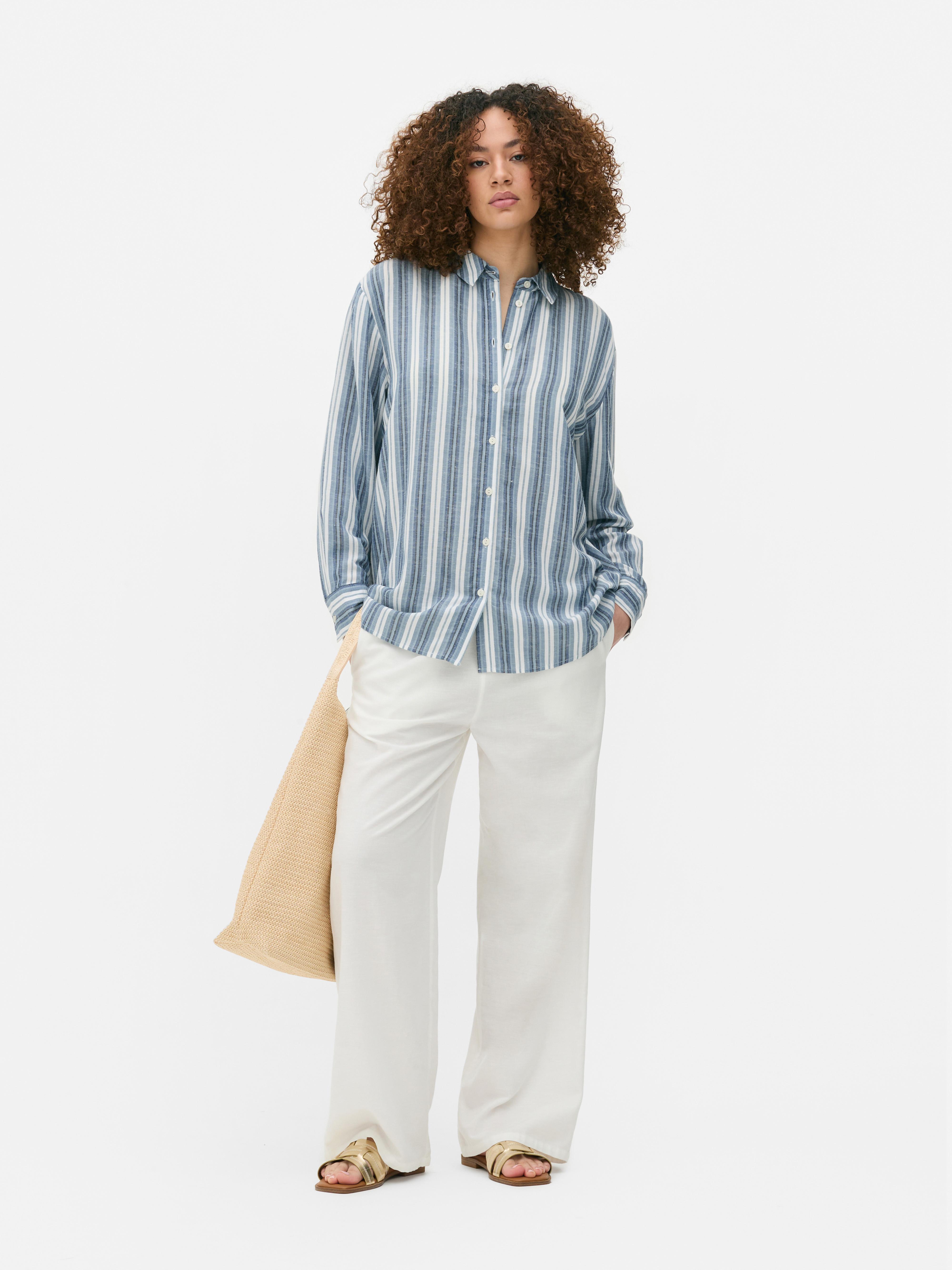 Chemise en coton mélangé Bleu