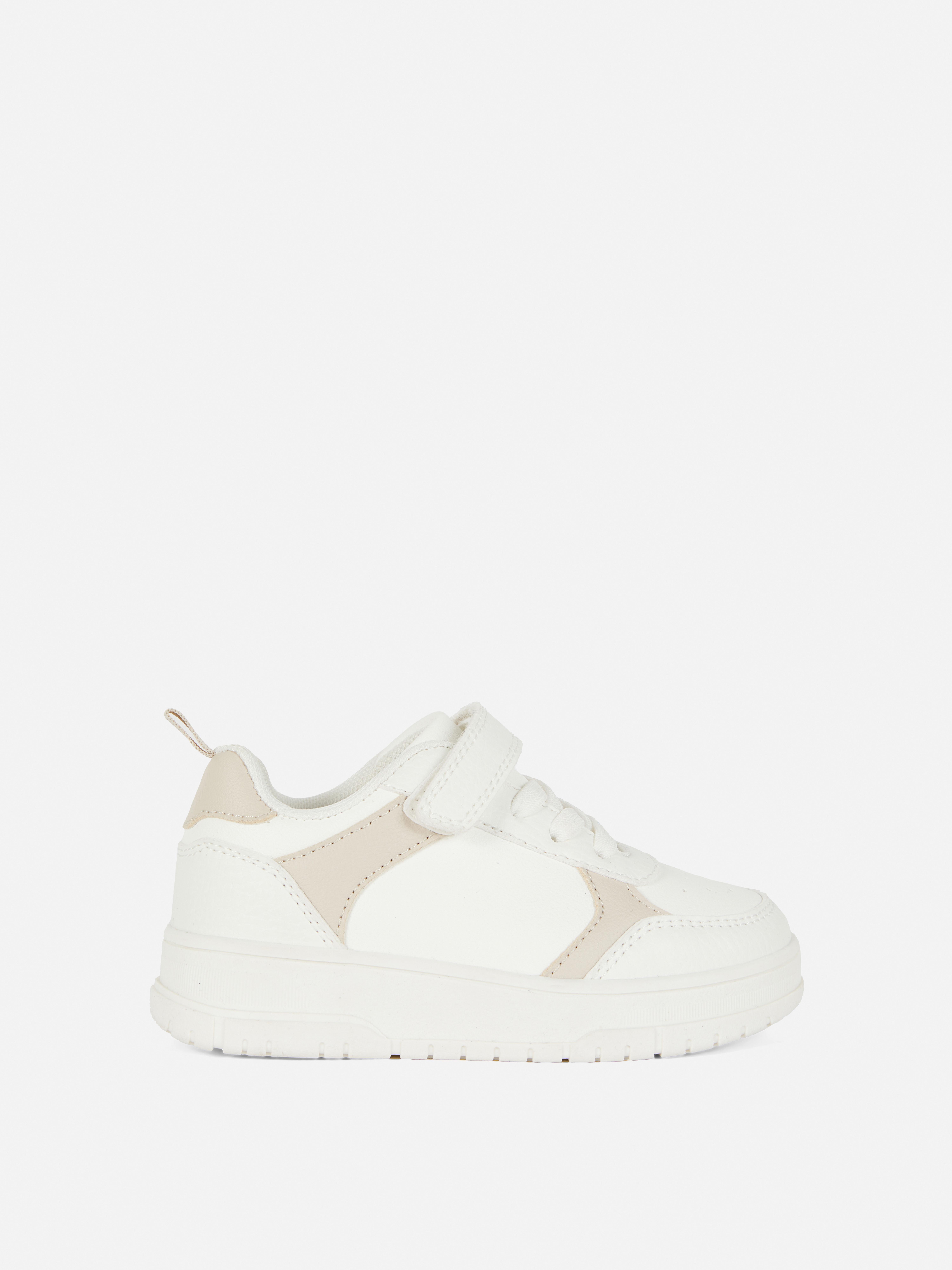 Lage sneakers van imitatieleer en canvas