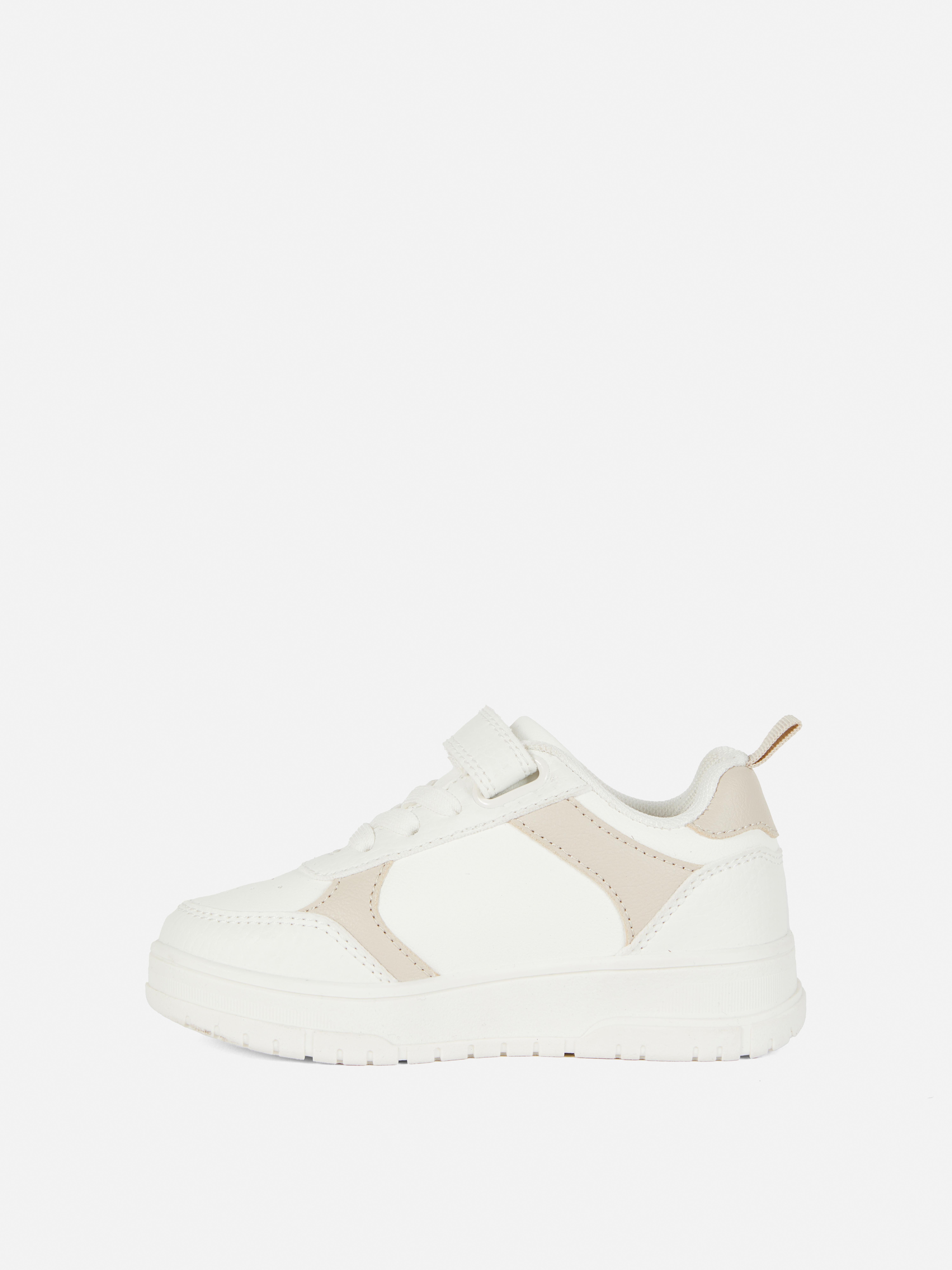 Lage sneakers van imitatieleer en canvas