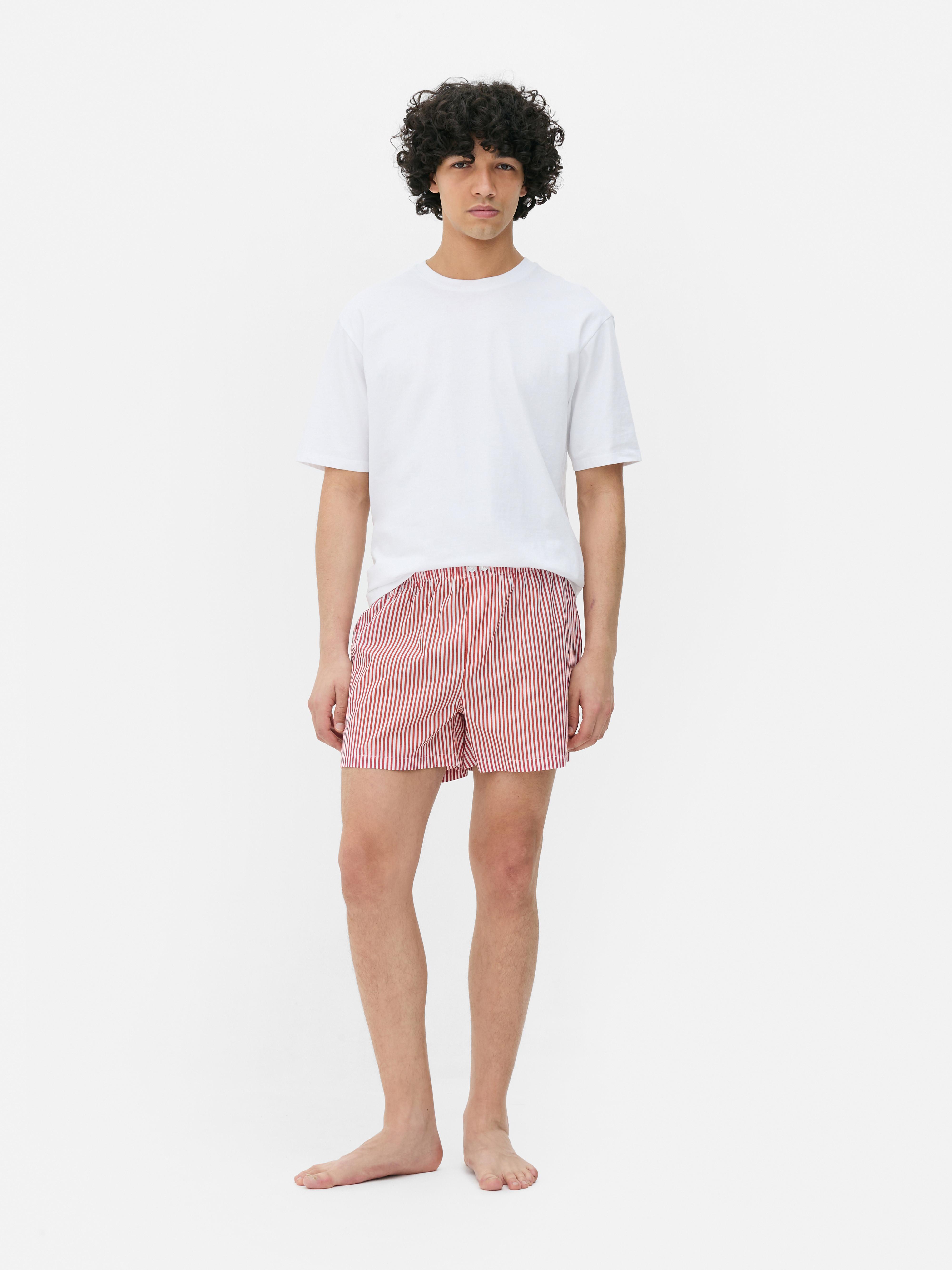 Striped Cotton Pajama Shorts