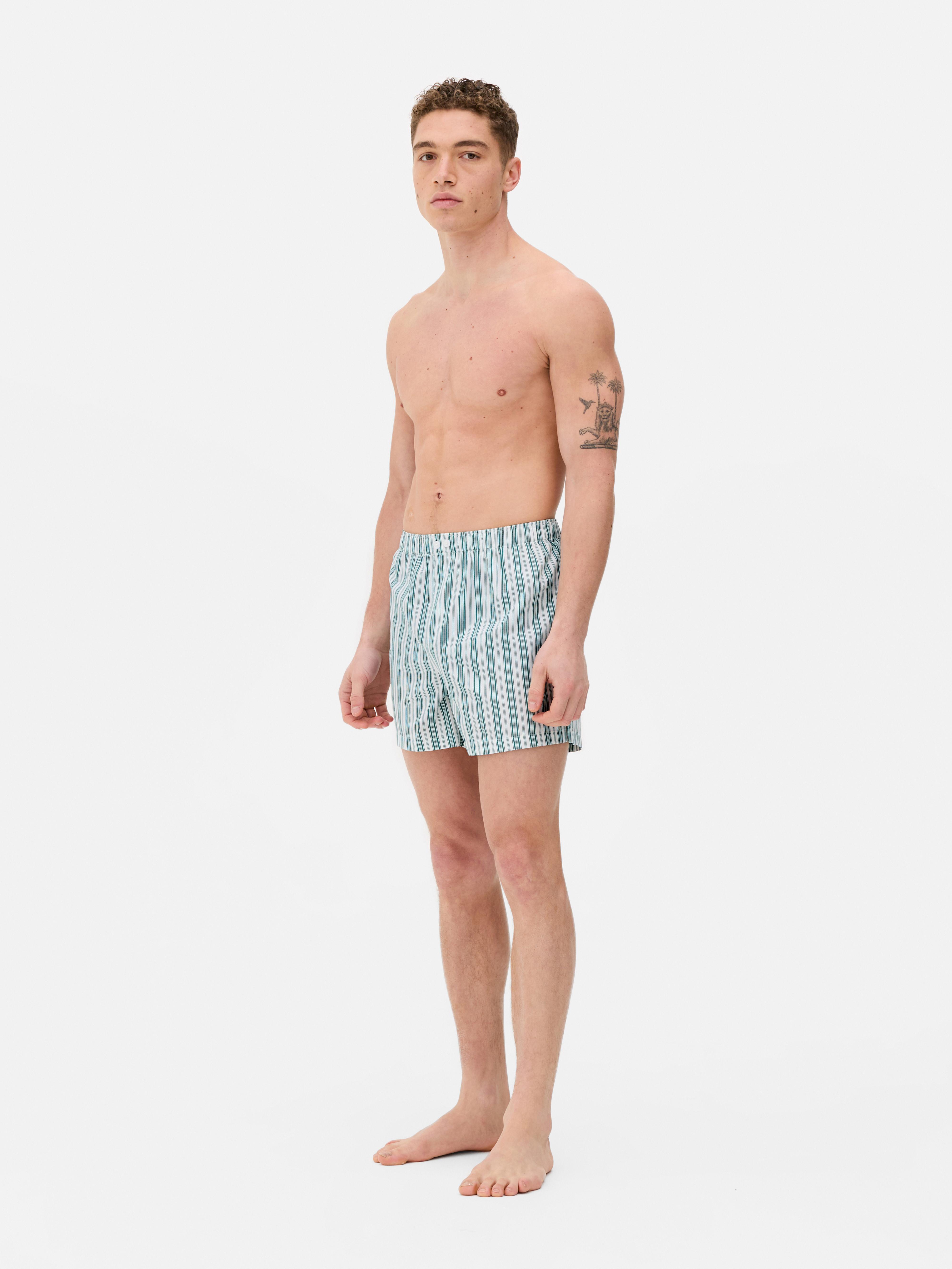 Striped Cotton Pajama Shorts