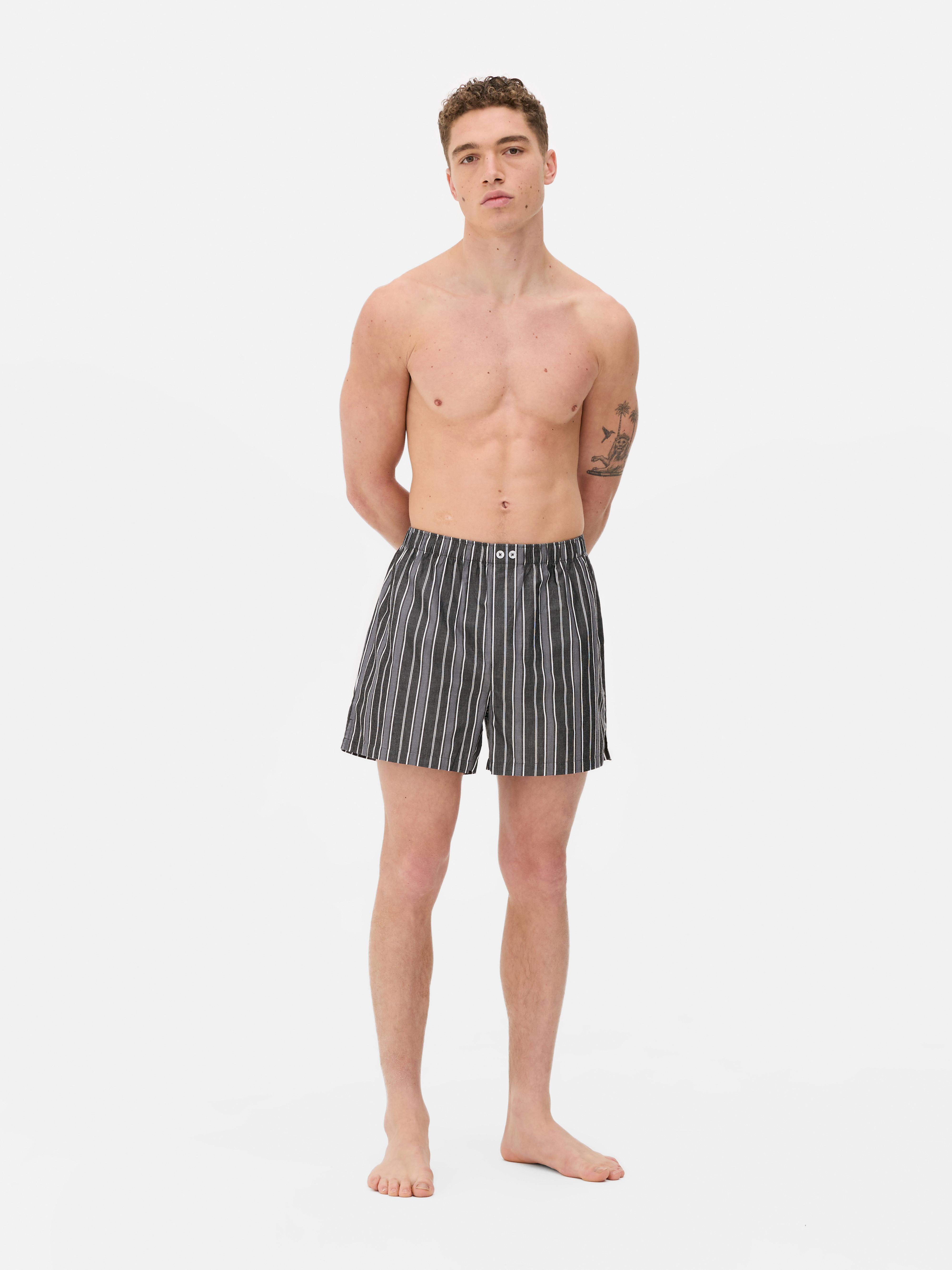 Striped Cotton Pajama Shorts