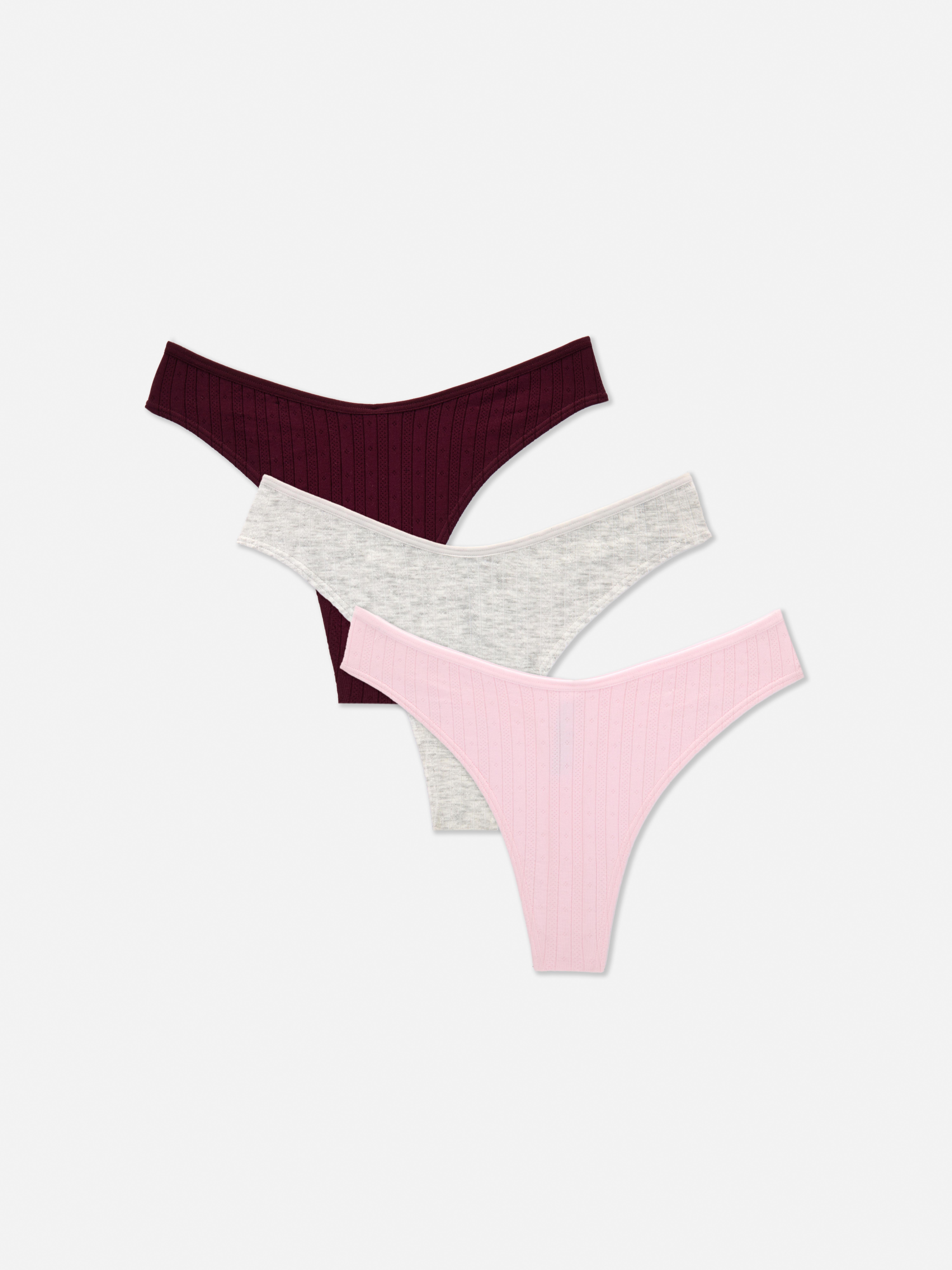 Pointelle-Tangas, 3er-Pack