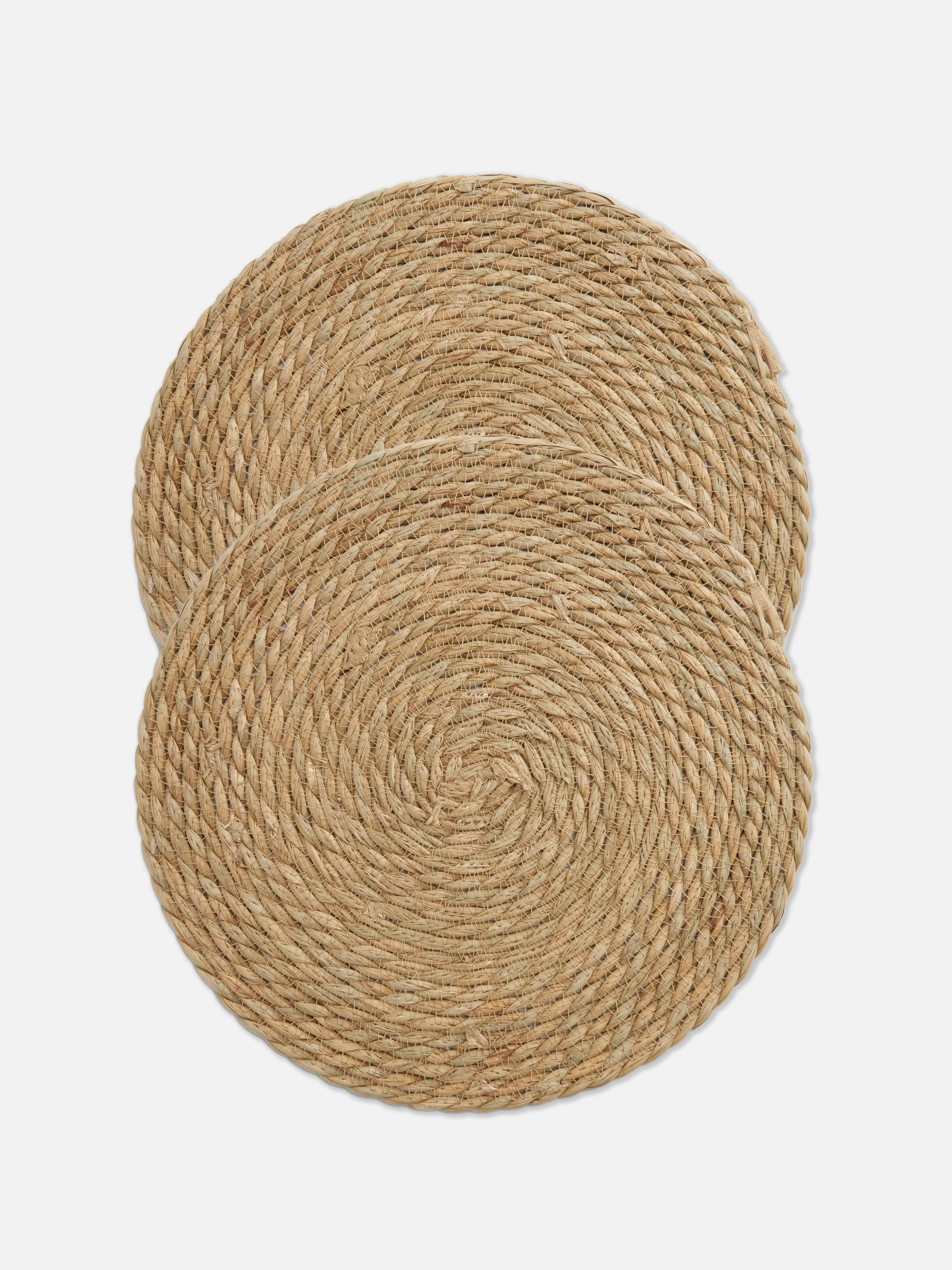 2pk Rattan Round Placemats