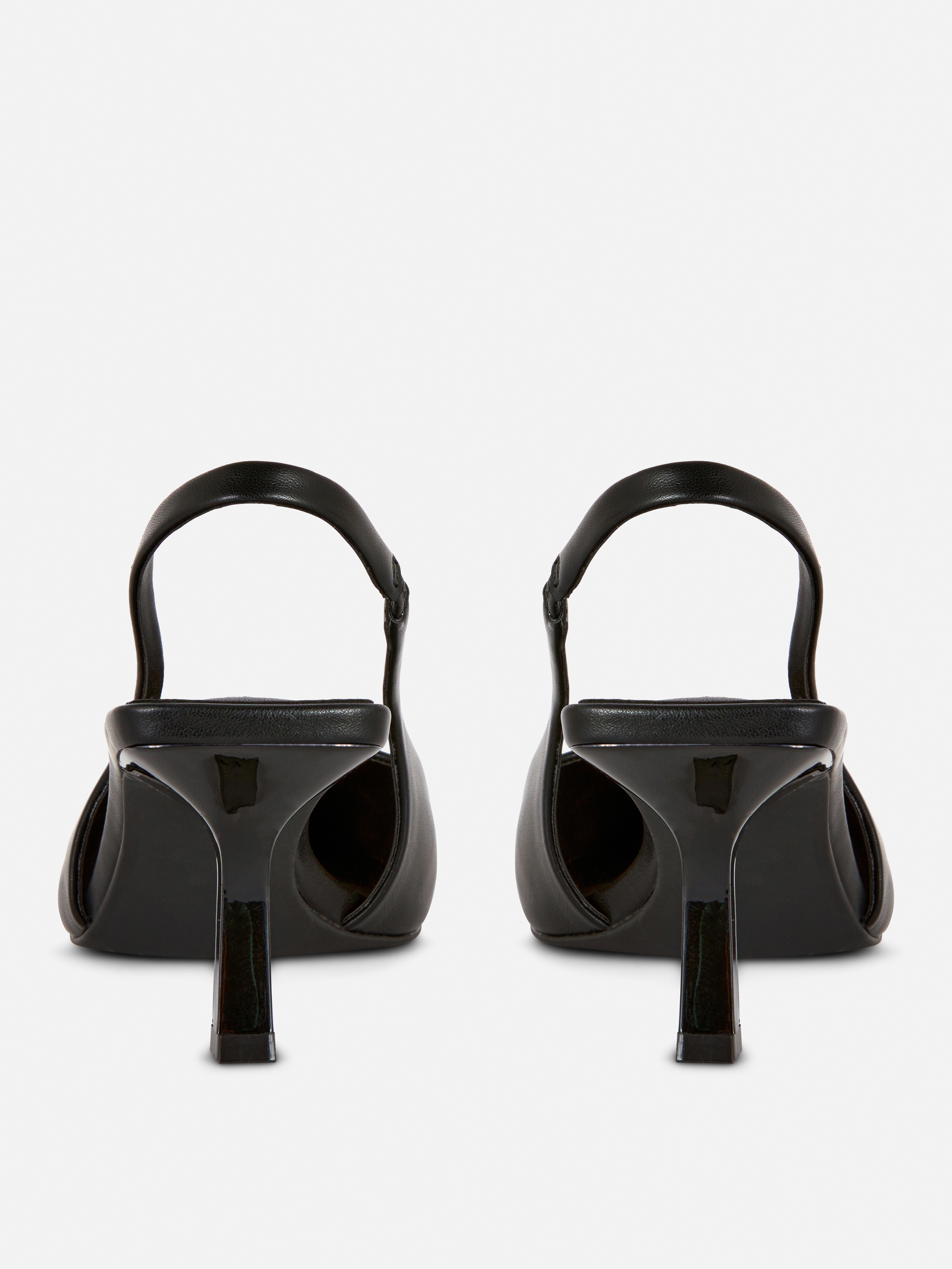 Slingback-pumps van imitatielakleer
