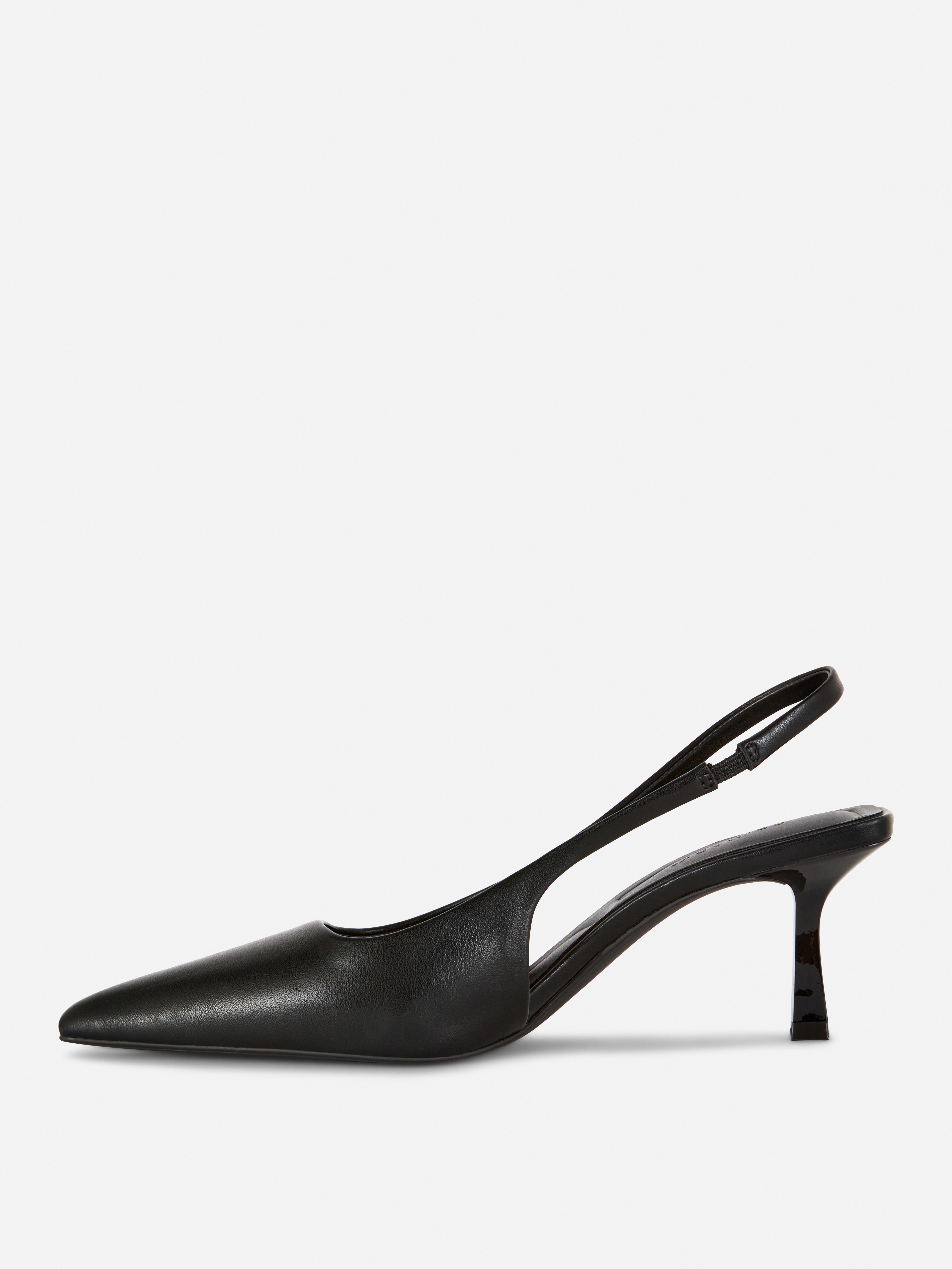 Slingback-pumps van imitatielakleer
