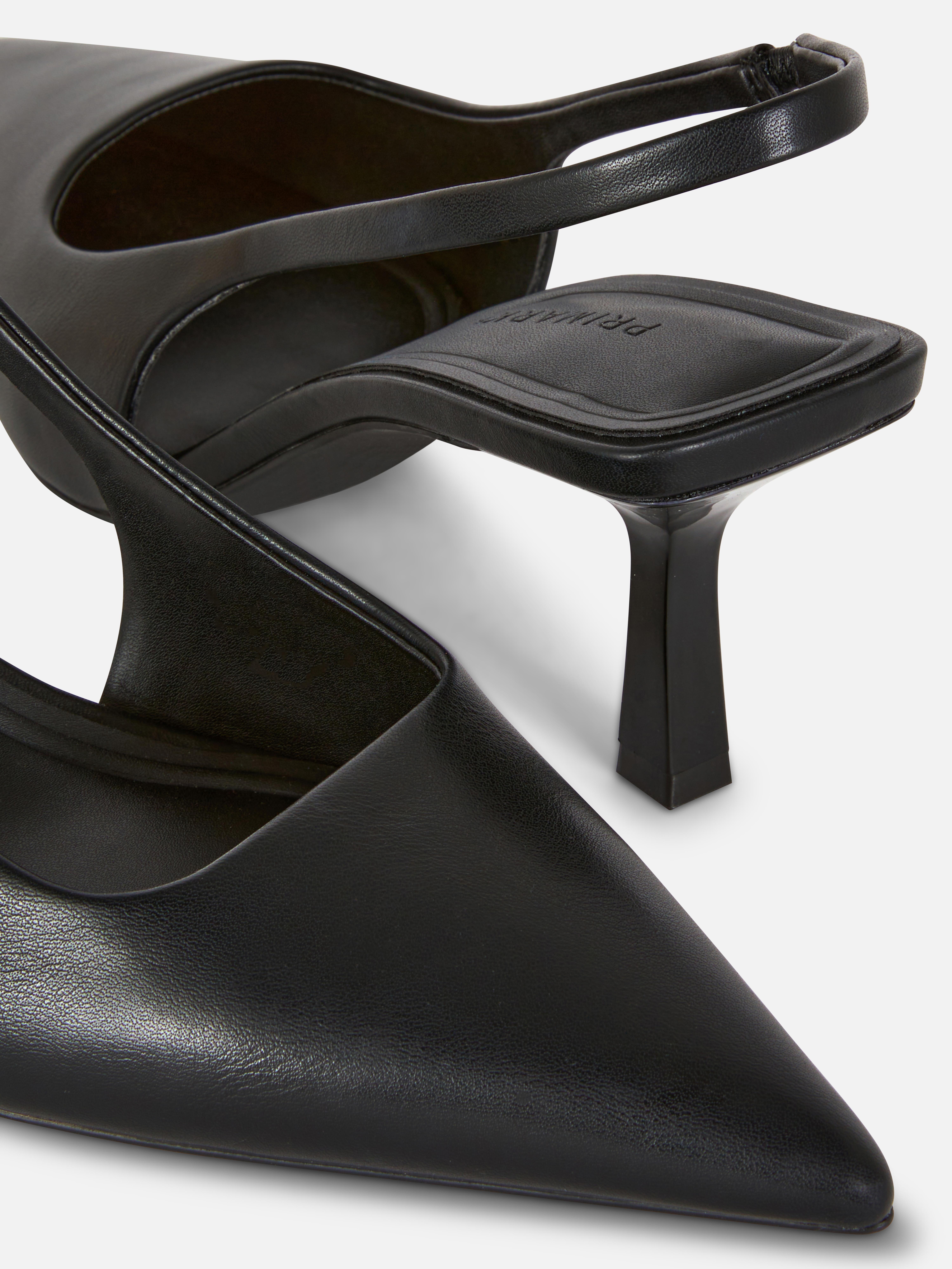 Slingback-pumps van imitatielakleer