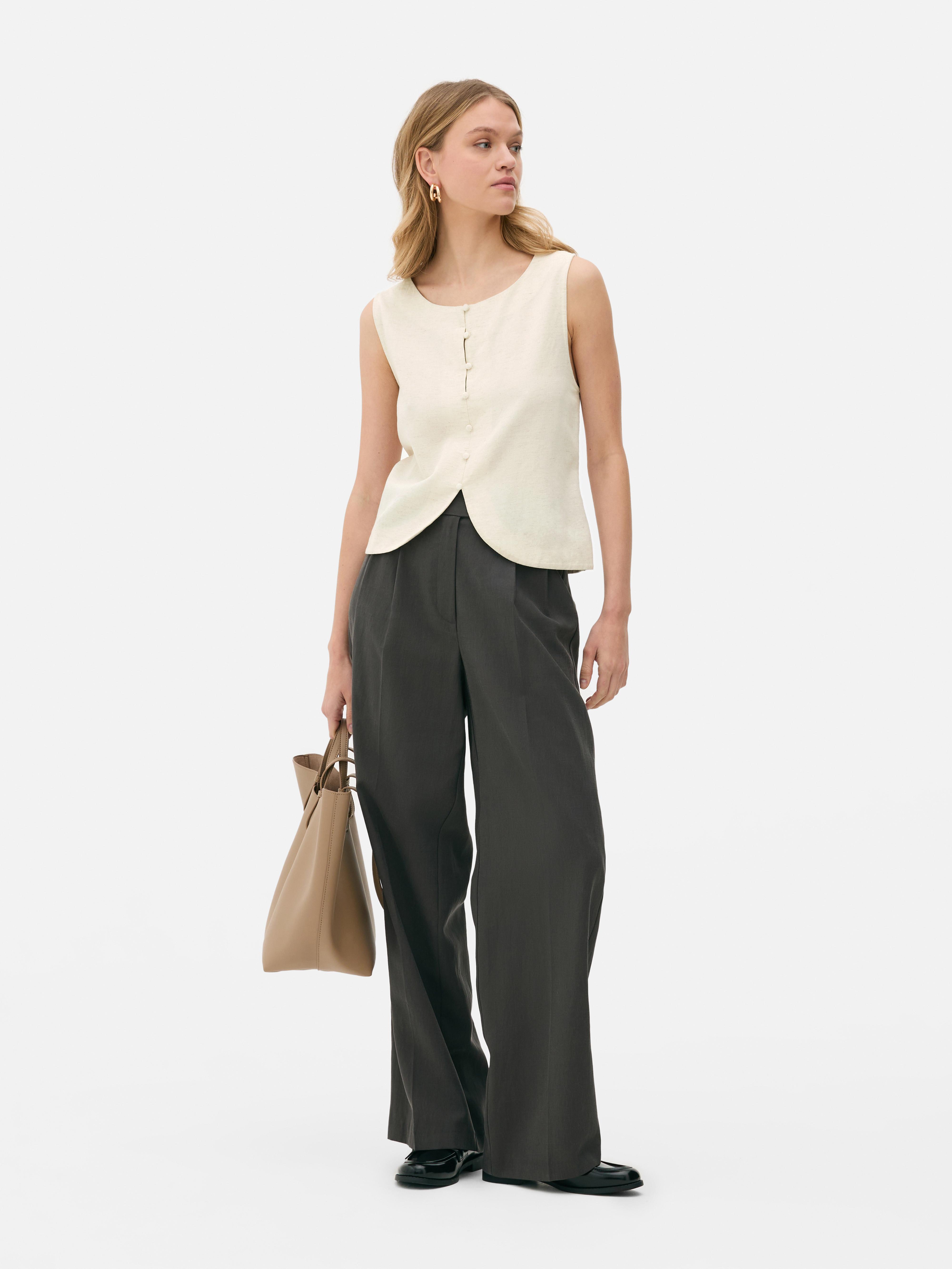 Tie-Back Button-Up Waistcoat
