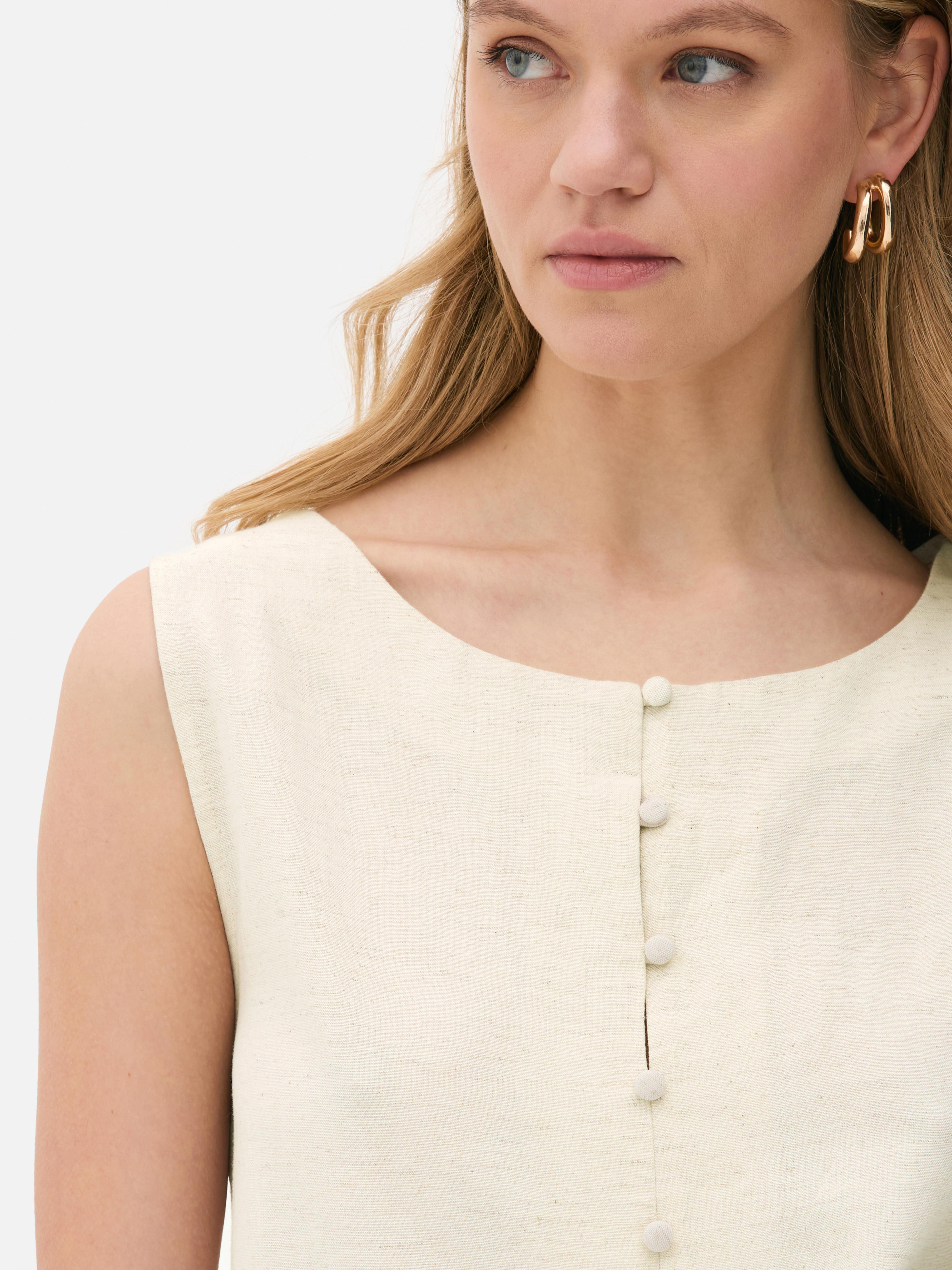 Tie-Back Button-Up Waistcoat