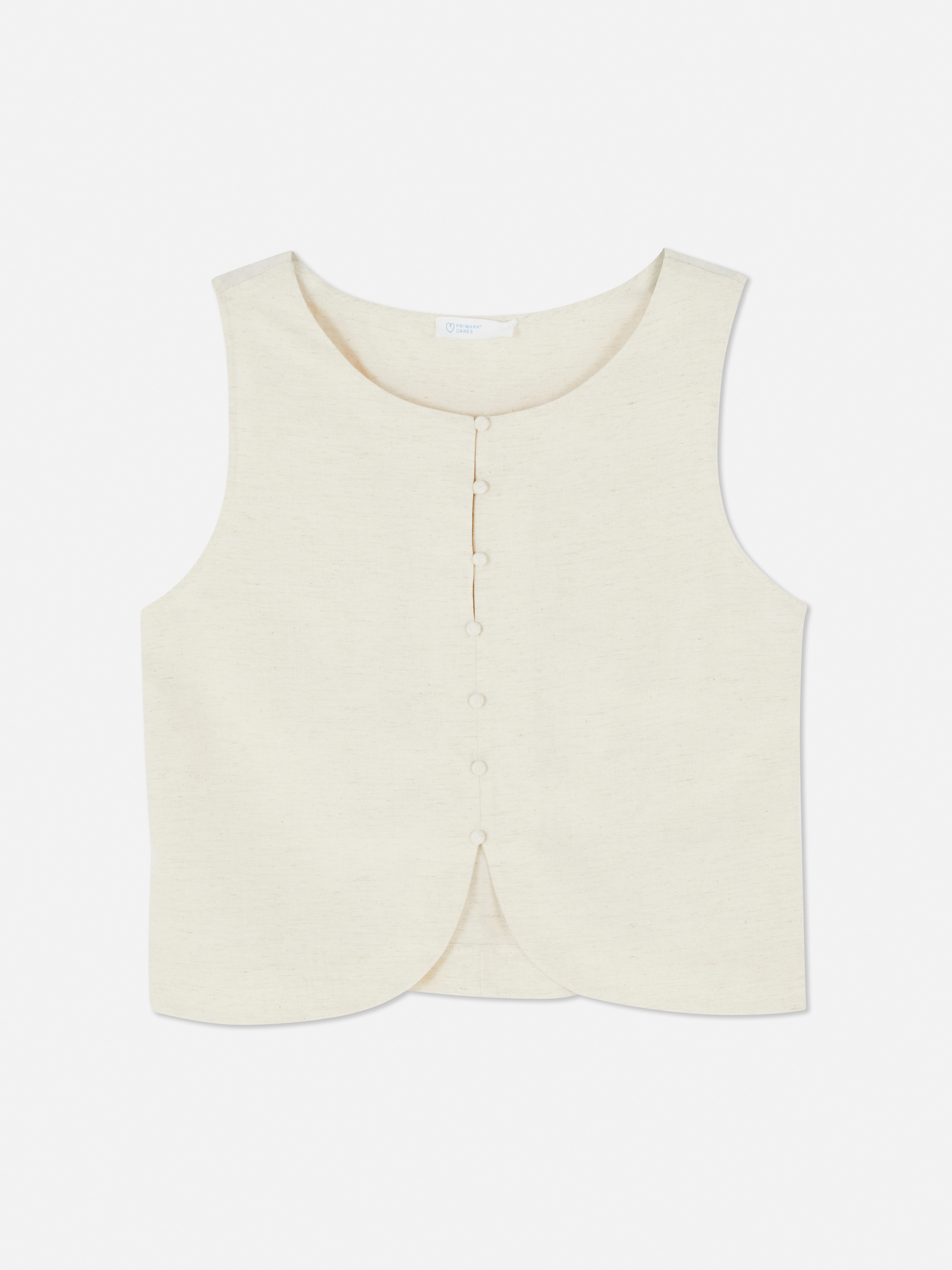Tie-Back Button-Up Waistcoat