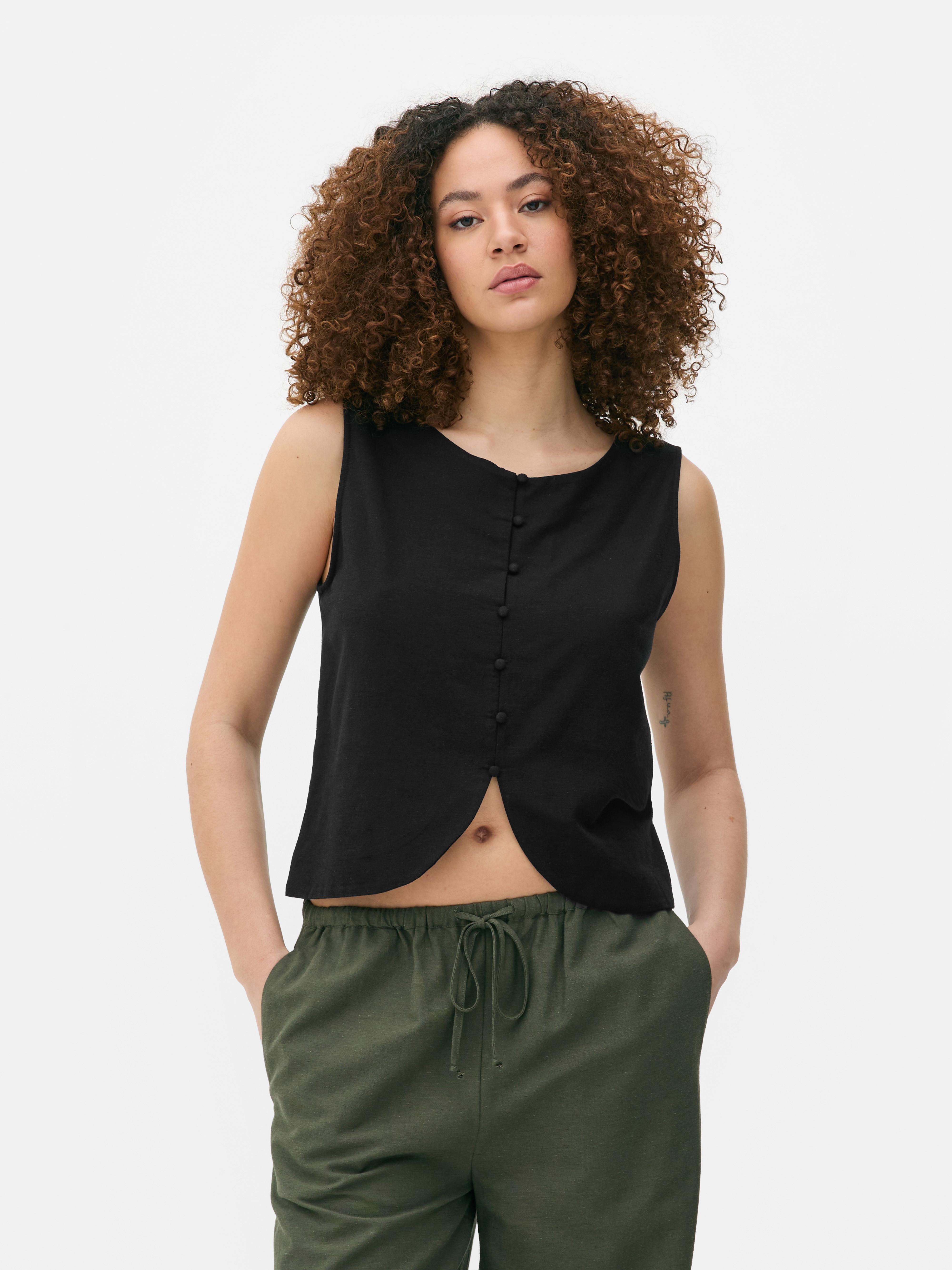 Tie-Back Button-Up Waistcoat