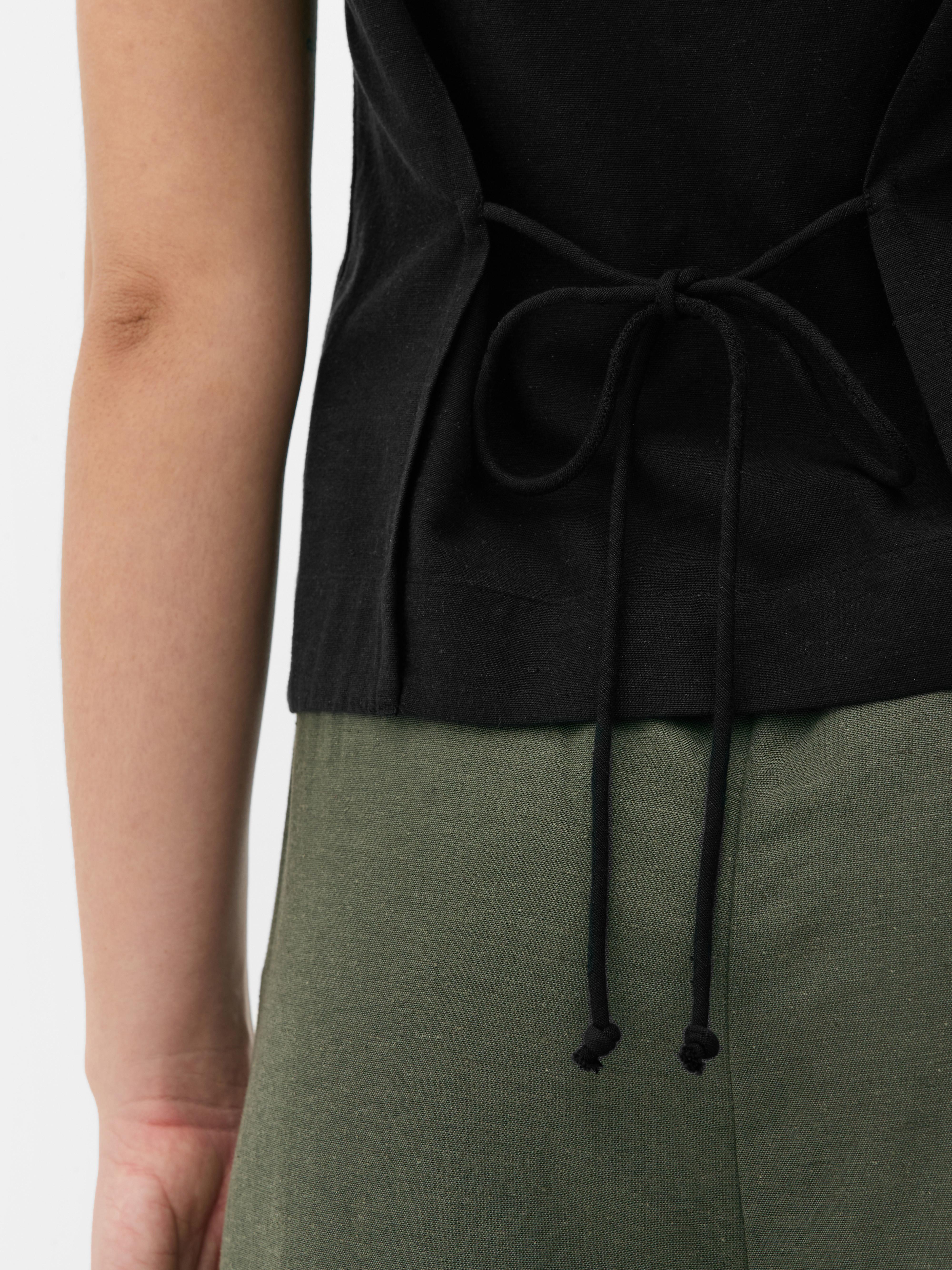 Tie-Back Button-Up Waistcoat