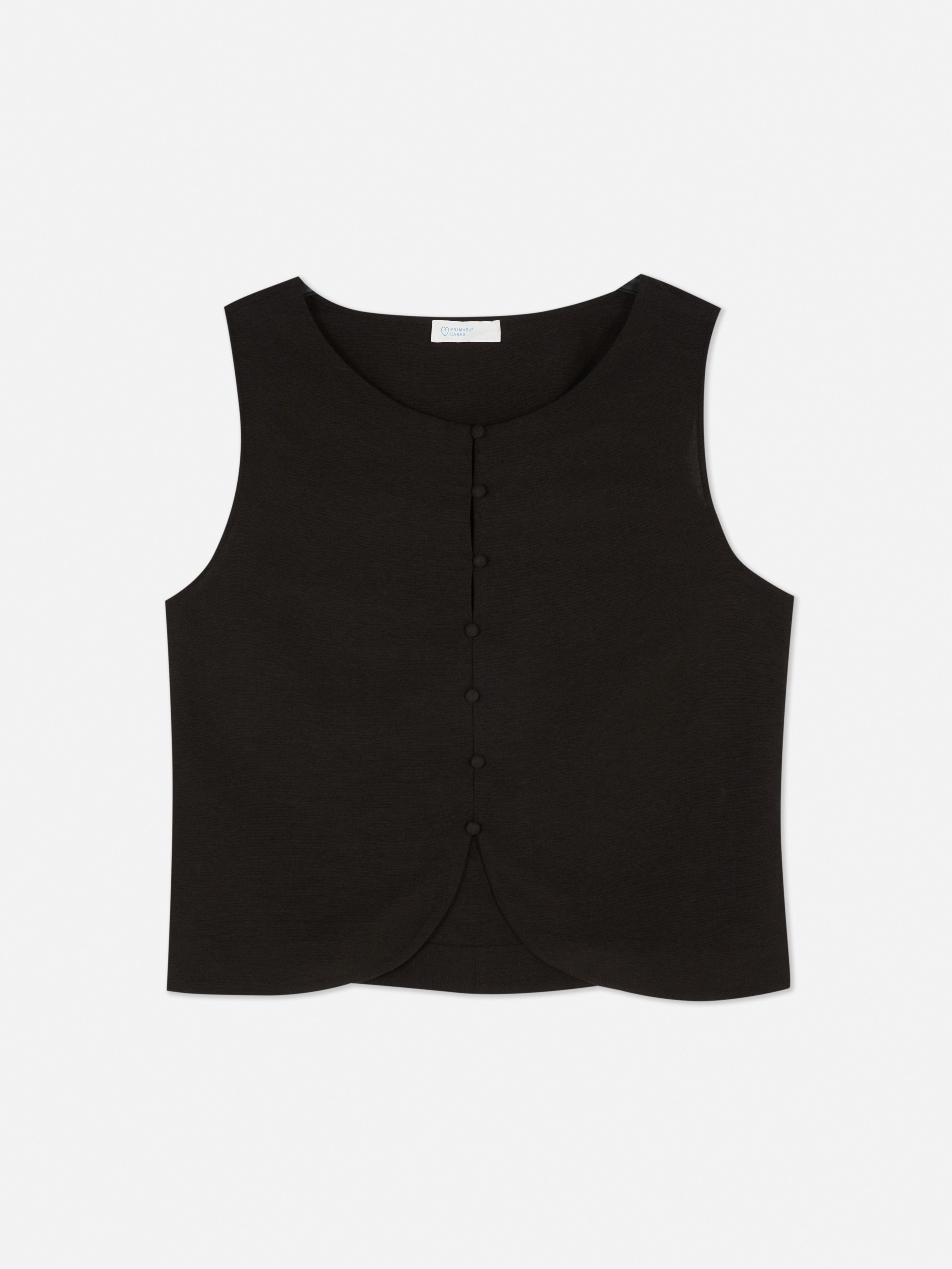 Tie-Back Button-Up Waistcoat