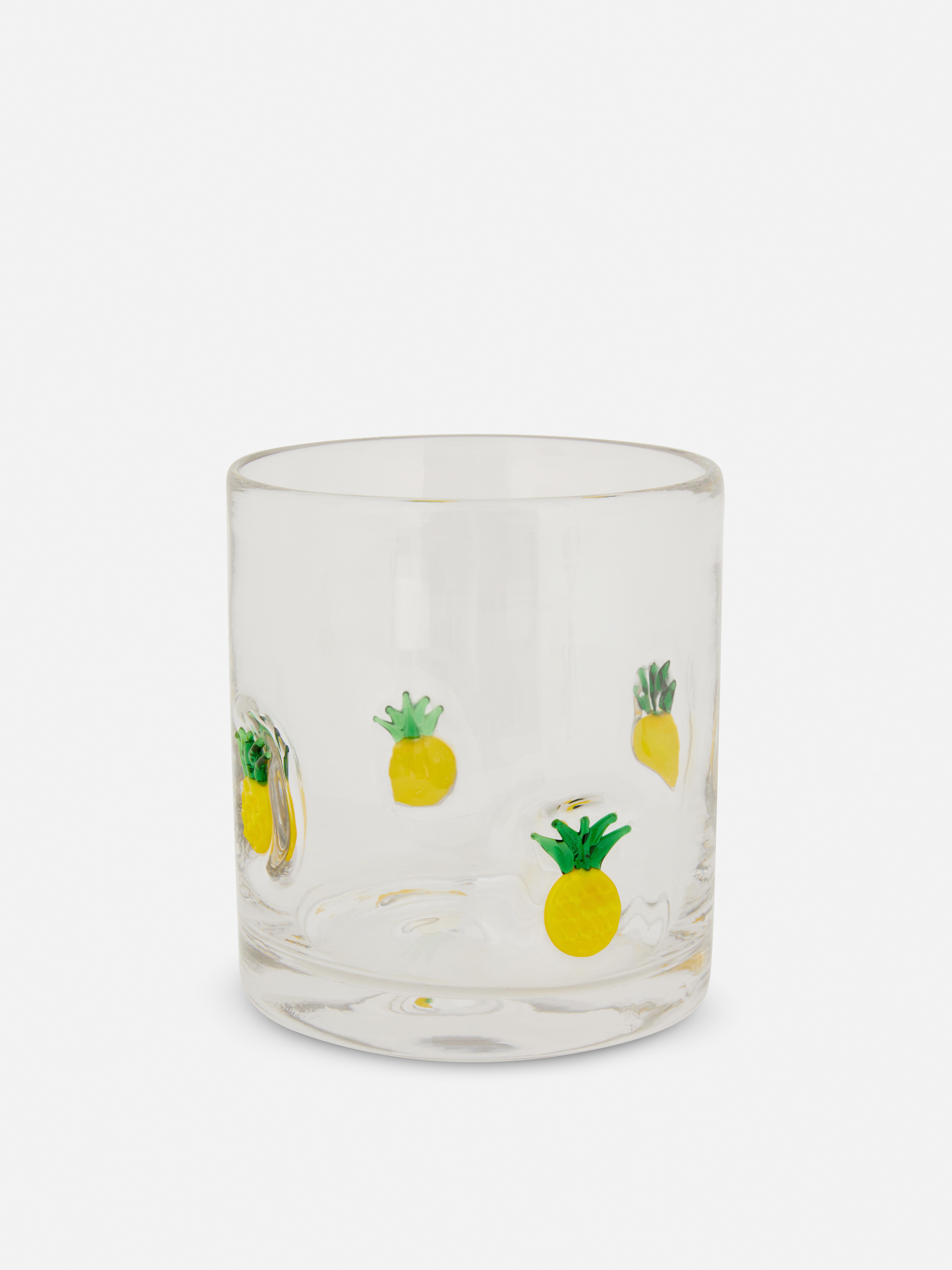 Pineapple Embossed Glass Tumbler