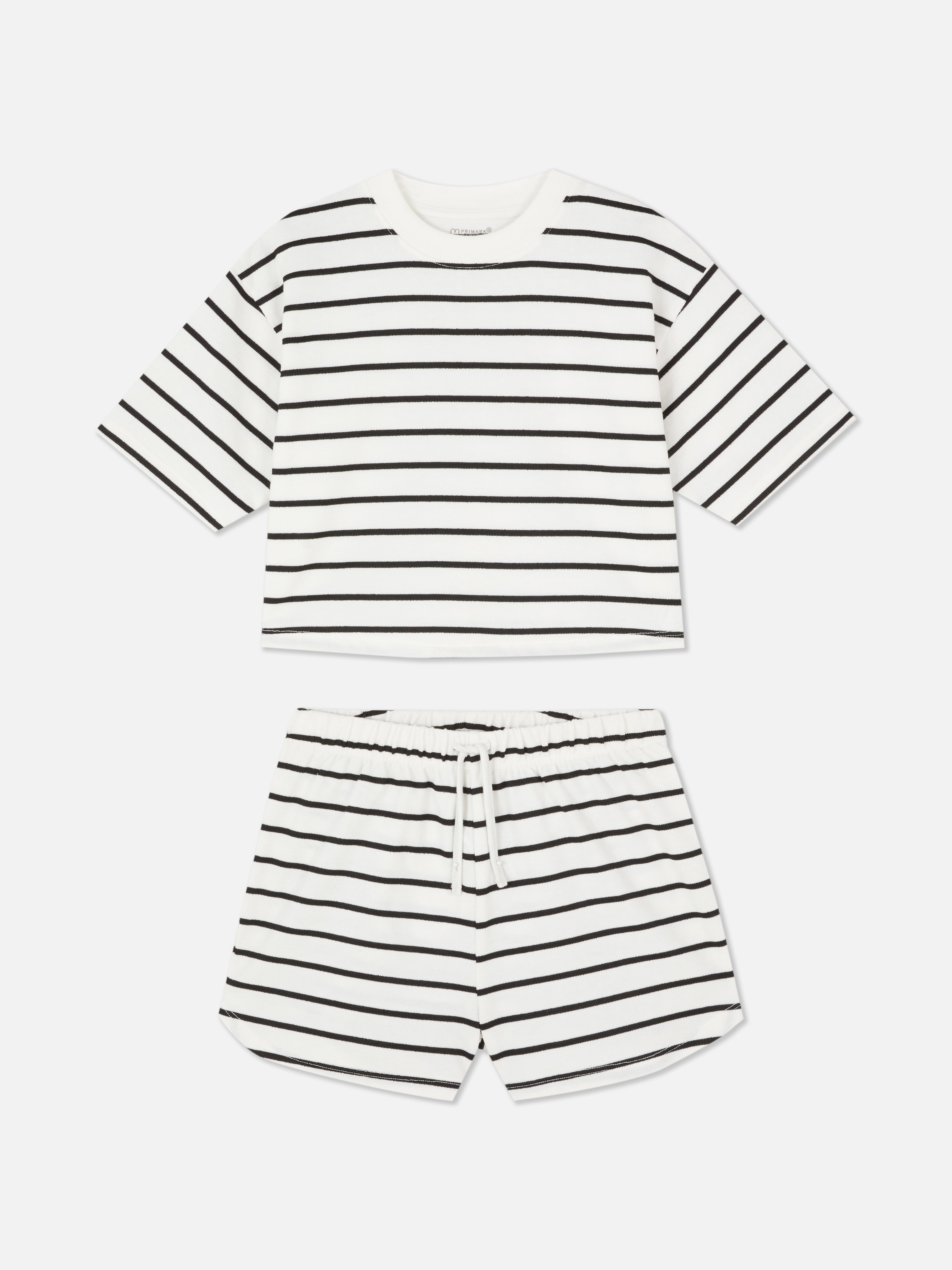 Ensemble t-shirt droit et short à rayures