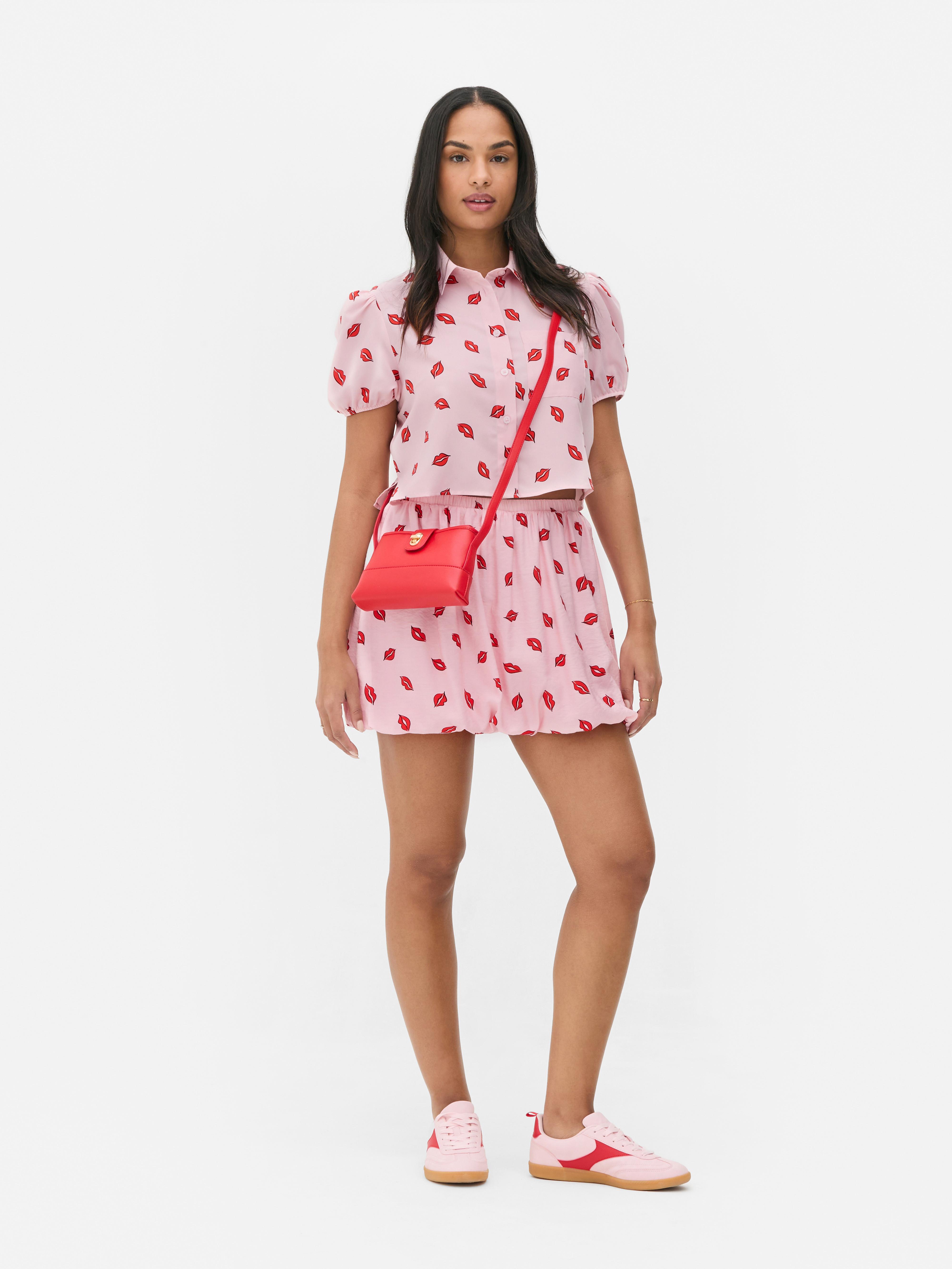 Mini-jupe bouffante imprimée