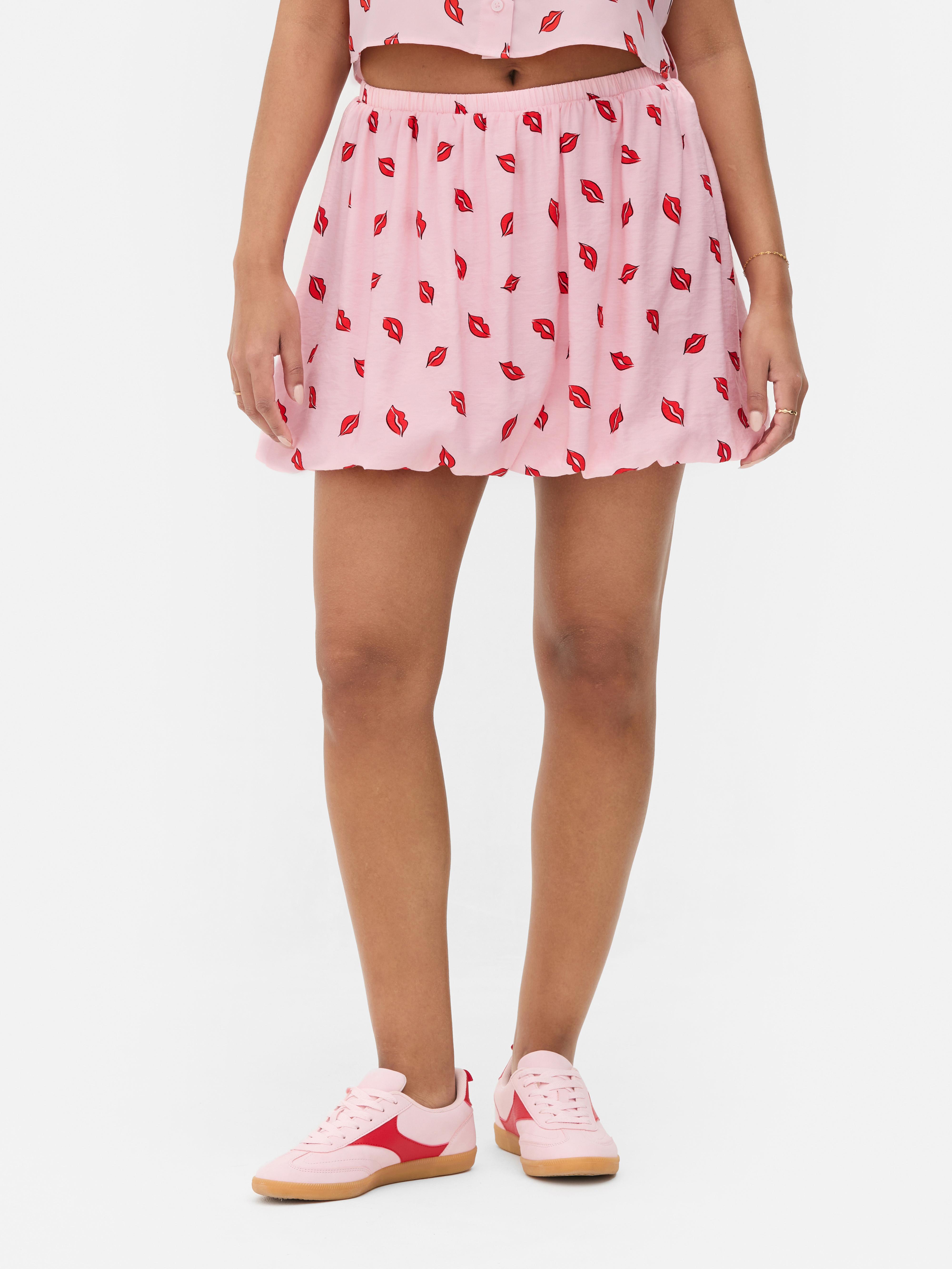 Mini-jupe bouffante imprimée