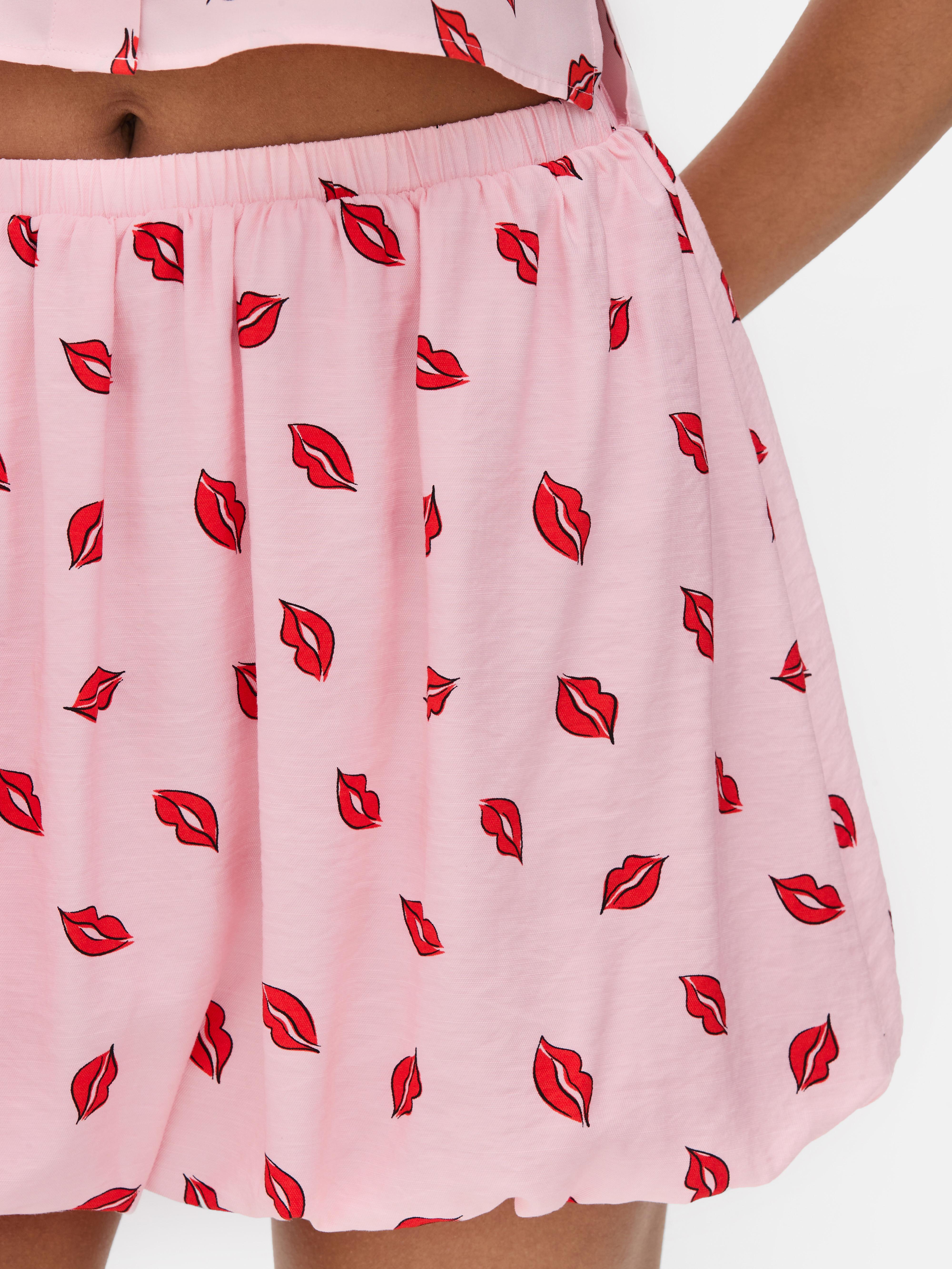 Mini-jupe bouffante imprimée