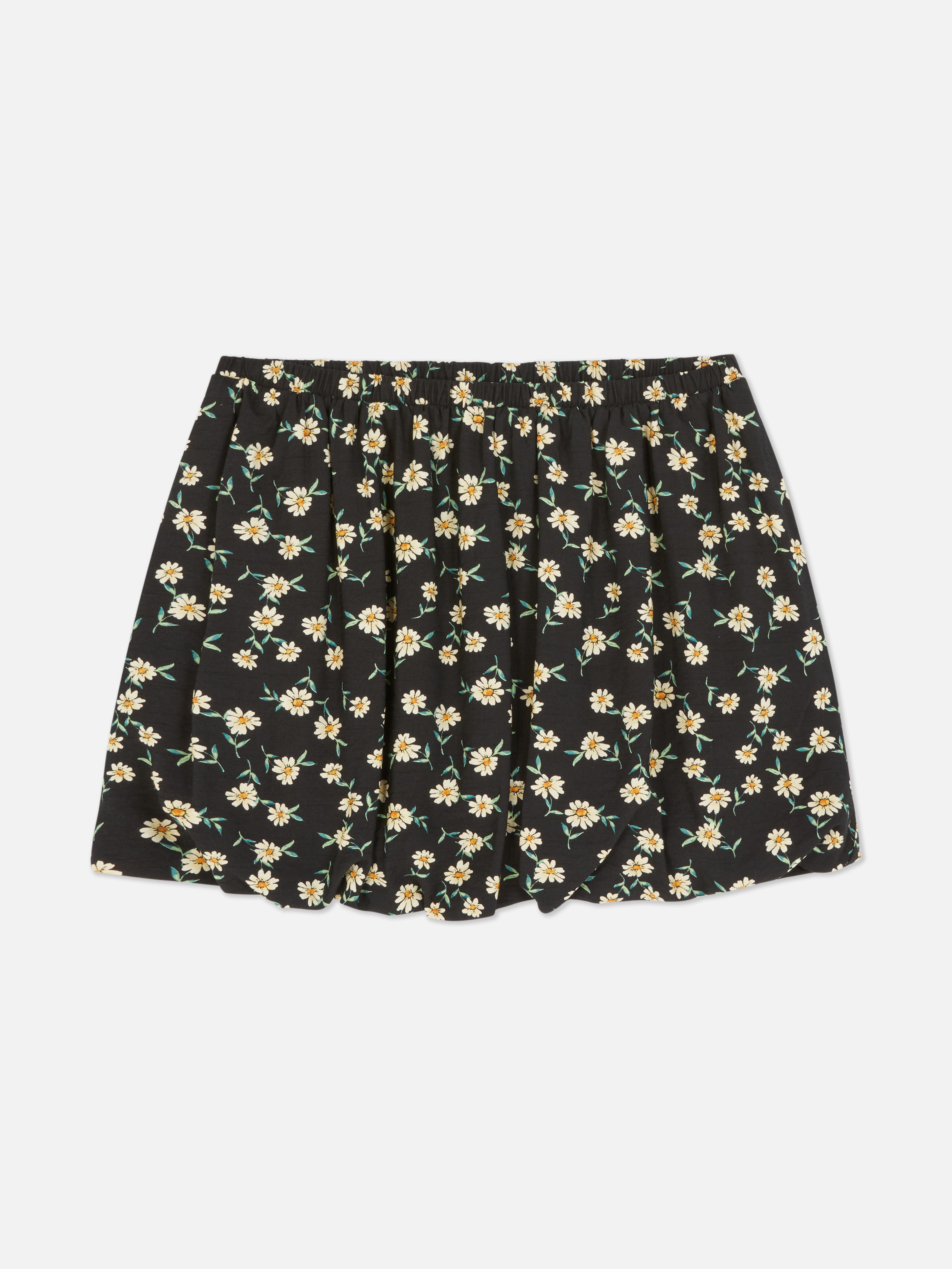 Printed Puffball Mini Skirt