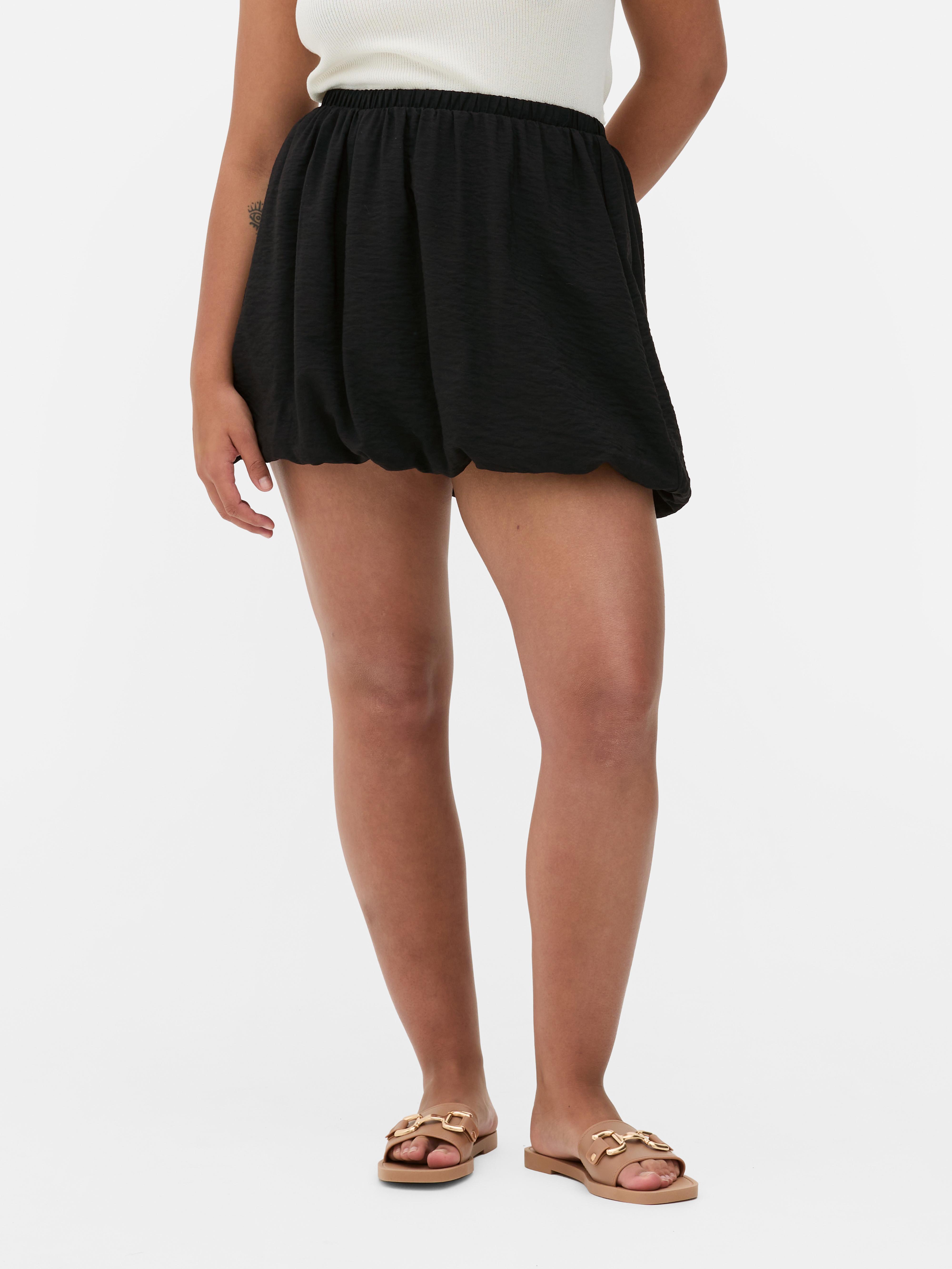 Printed Puffball Mini Skirt