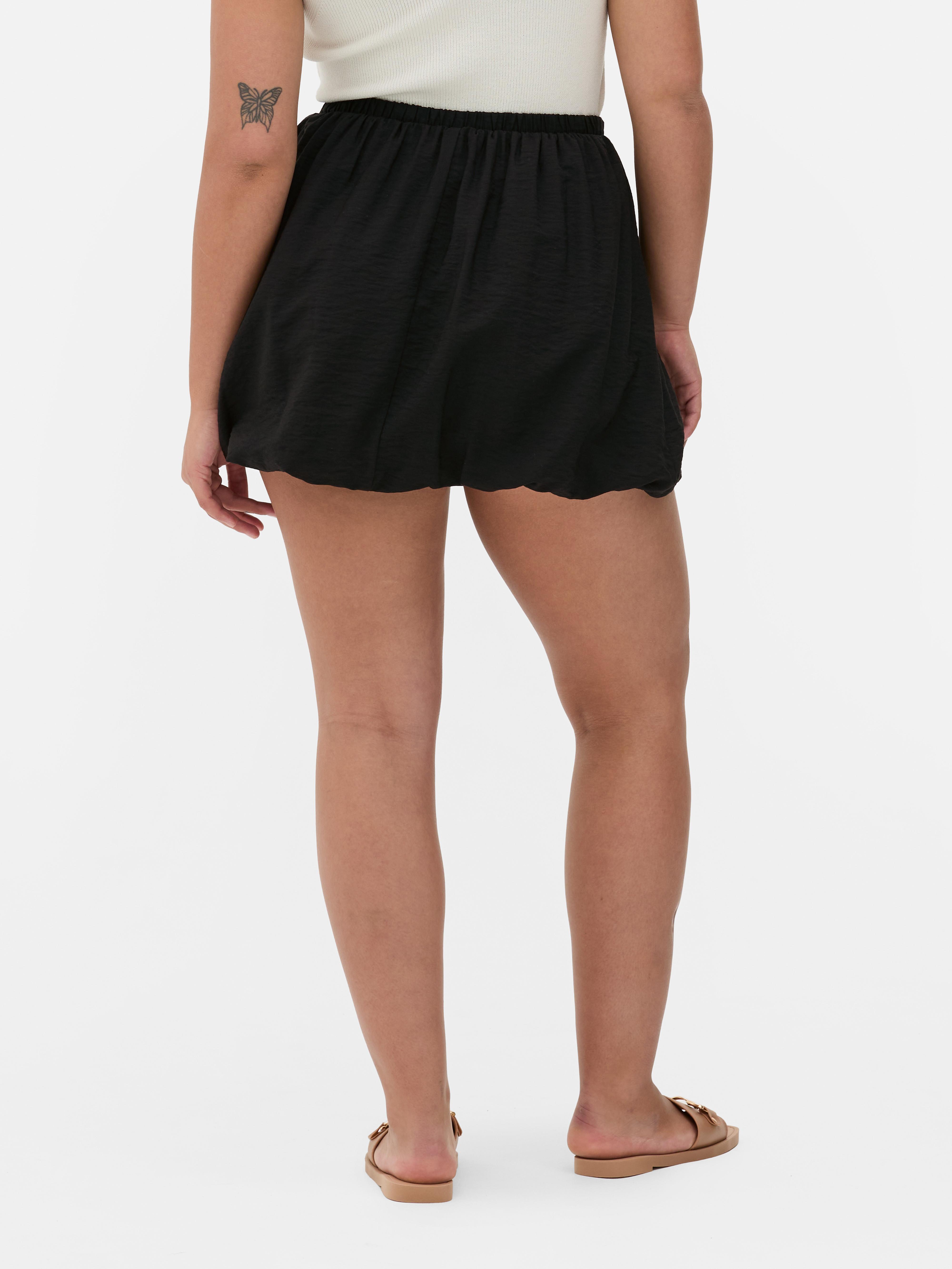 Printed Puffball Mini Skirt