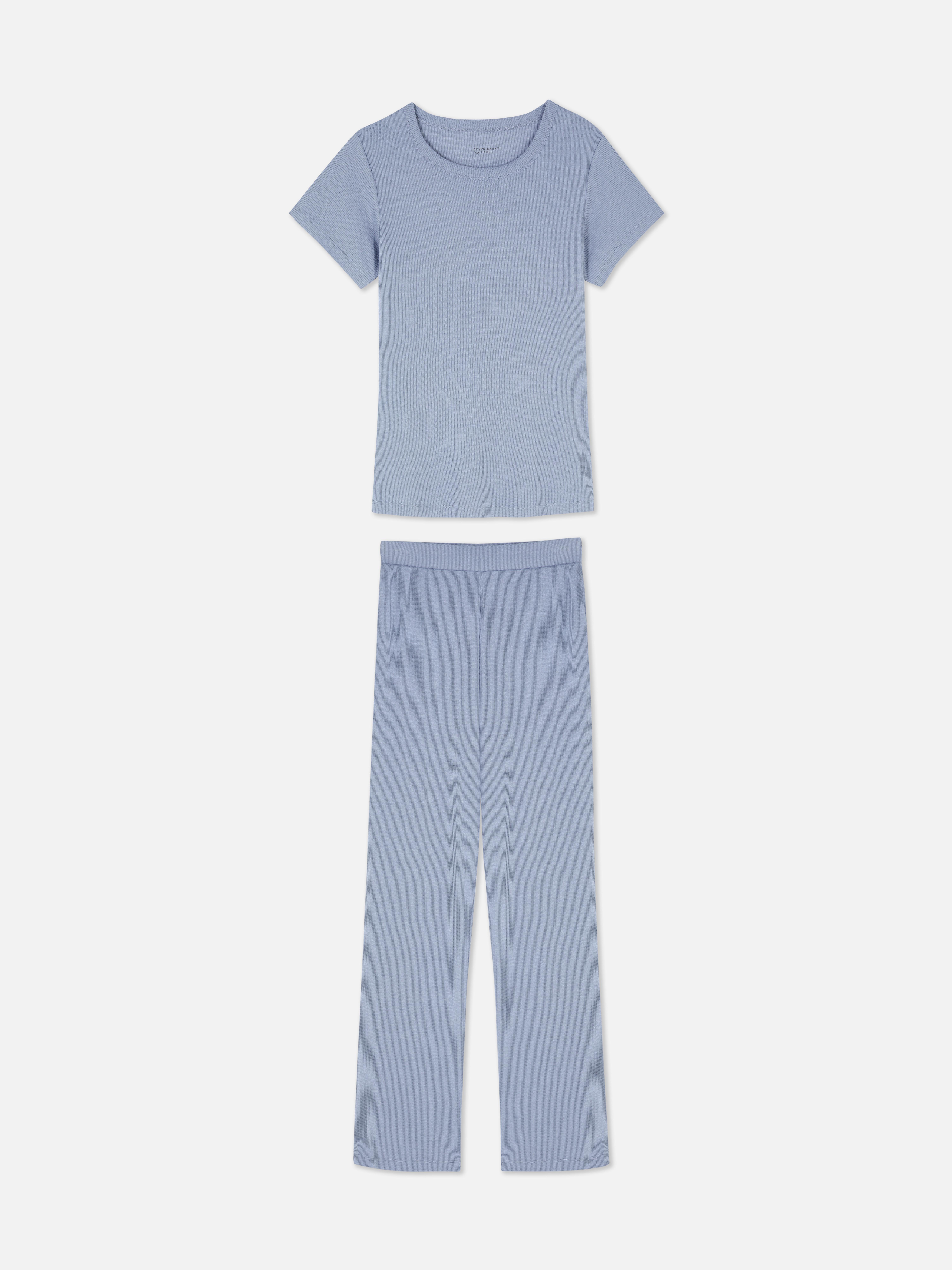 Essential Jersey Long Pyjama Set Blue