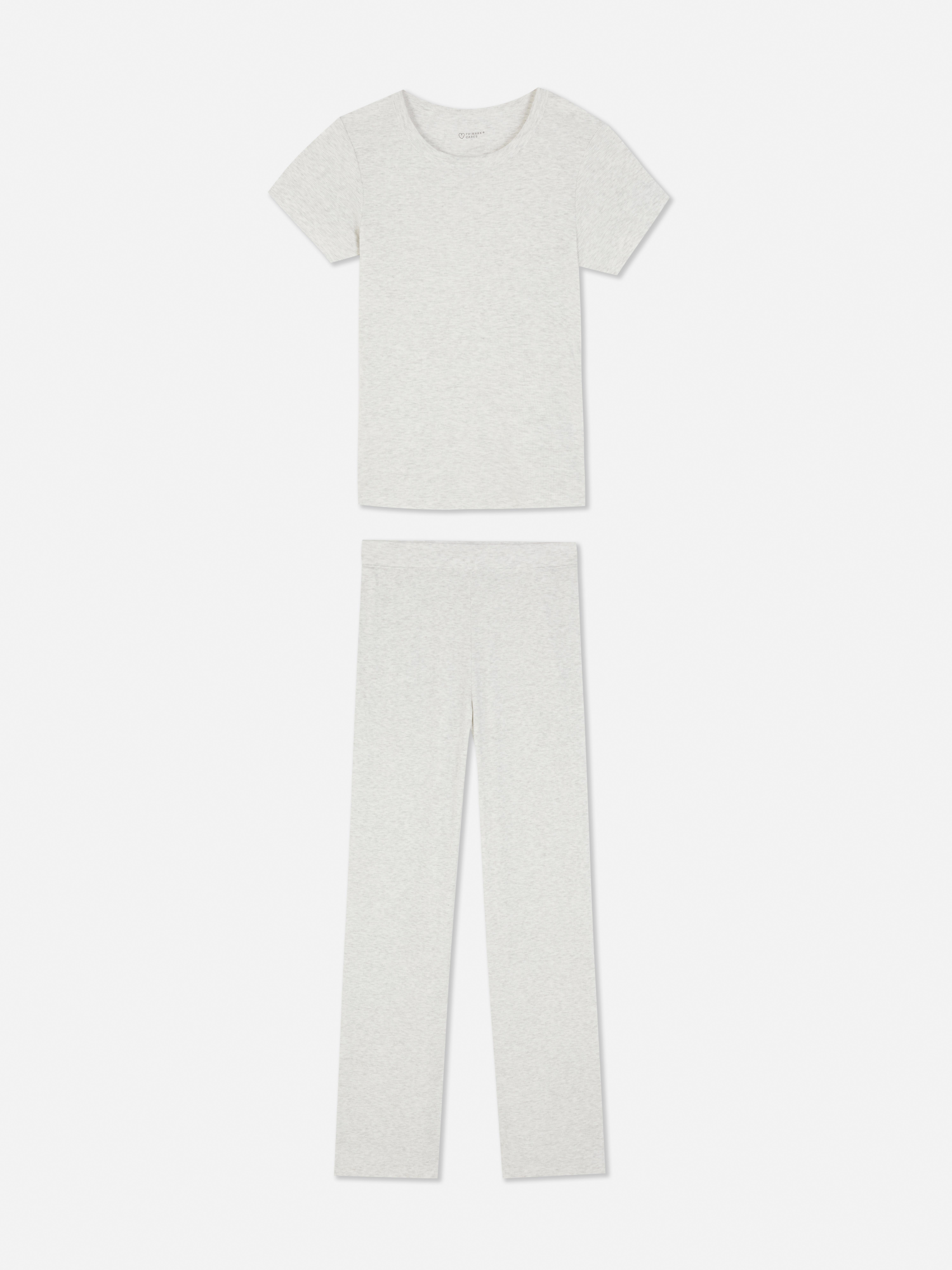 Basic lange pyjama van jersey Lichtgrijs
