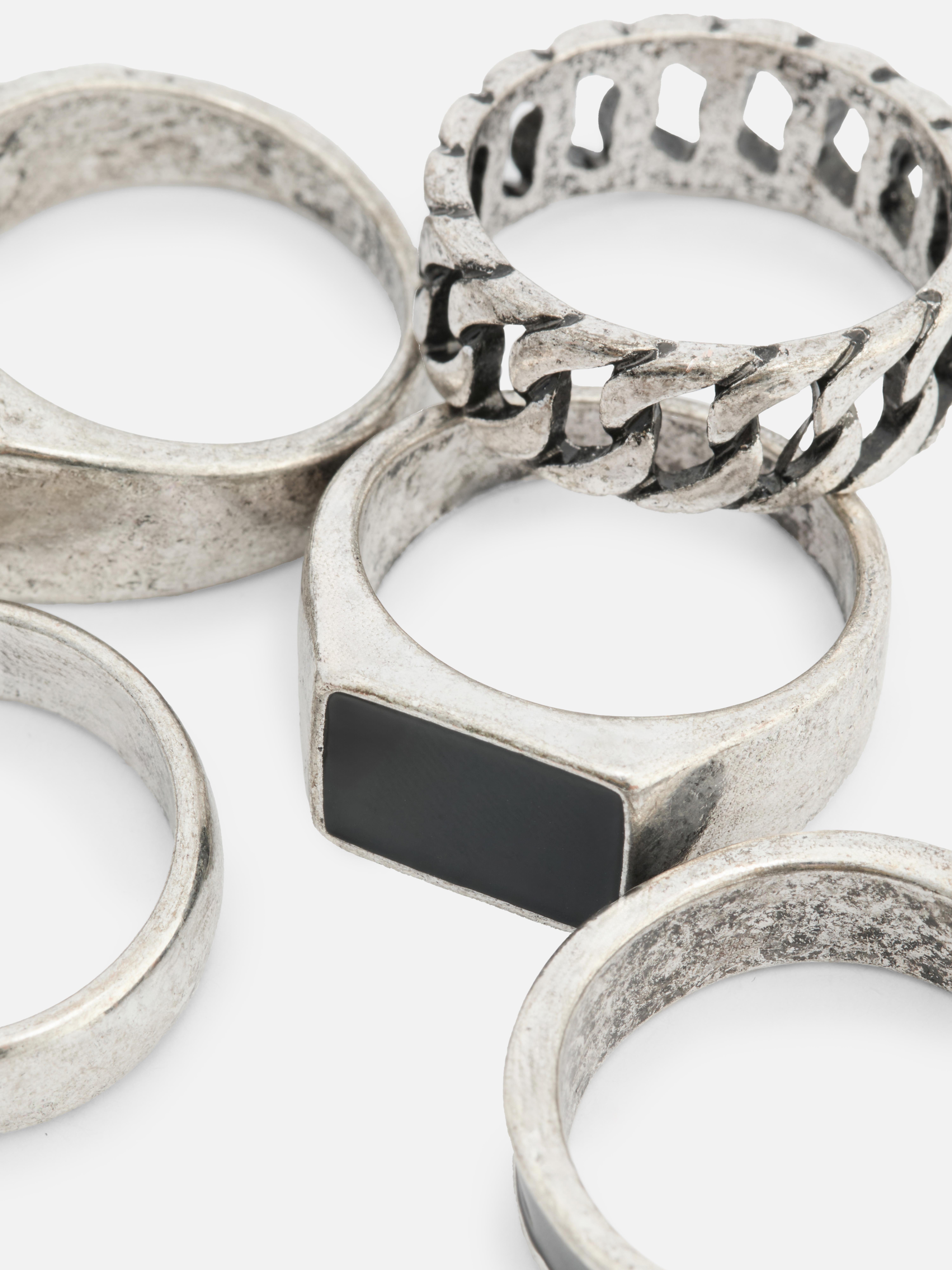 Ringe mit verschiedenen Designs, 5er-Pack