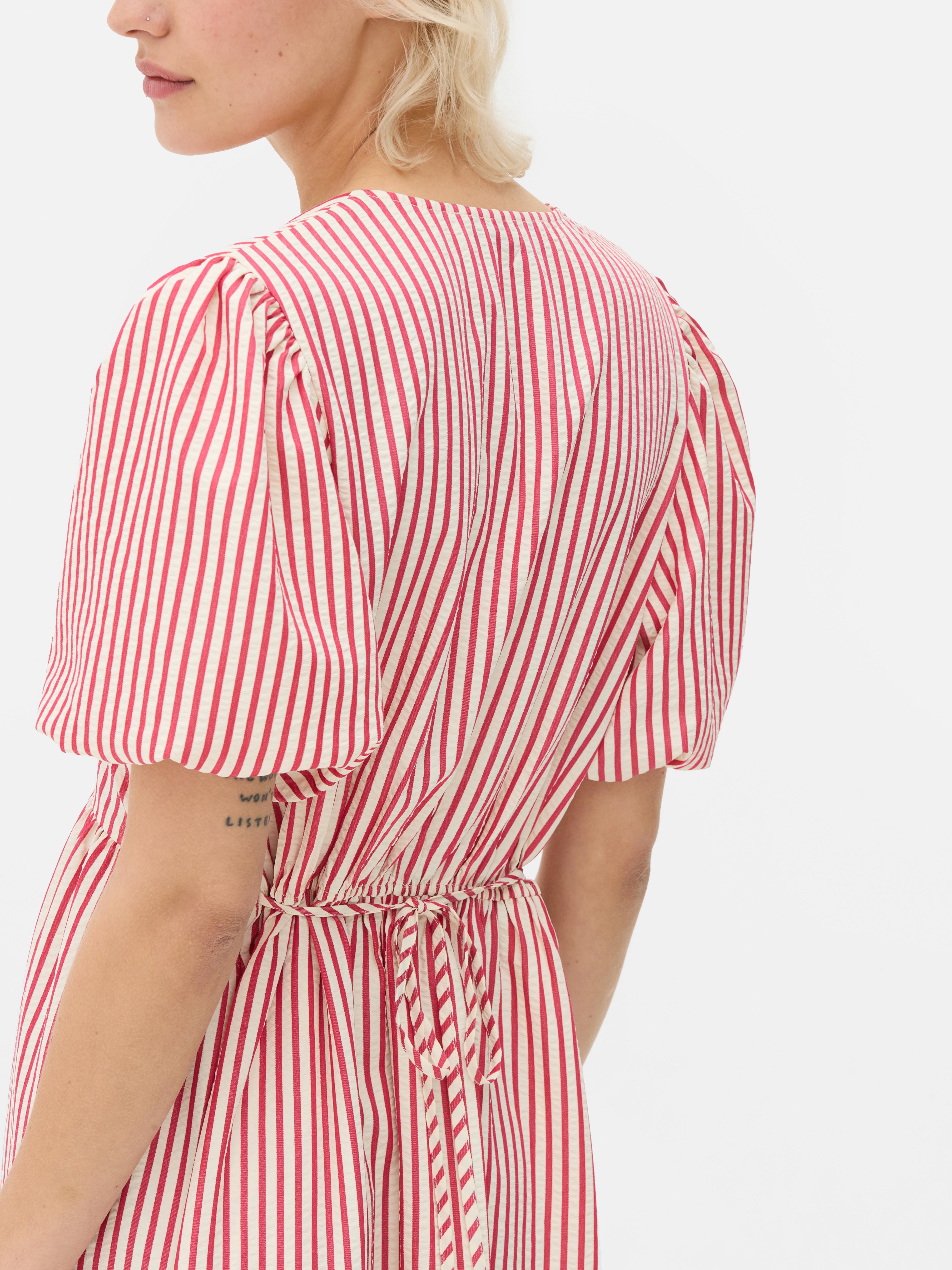 Textured Buttoned Midi Dress