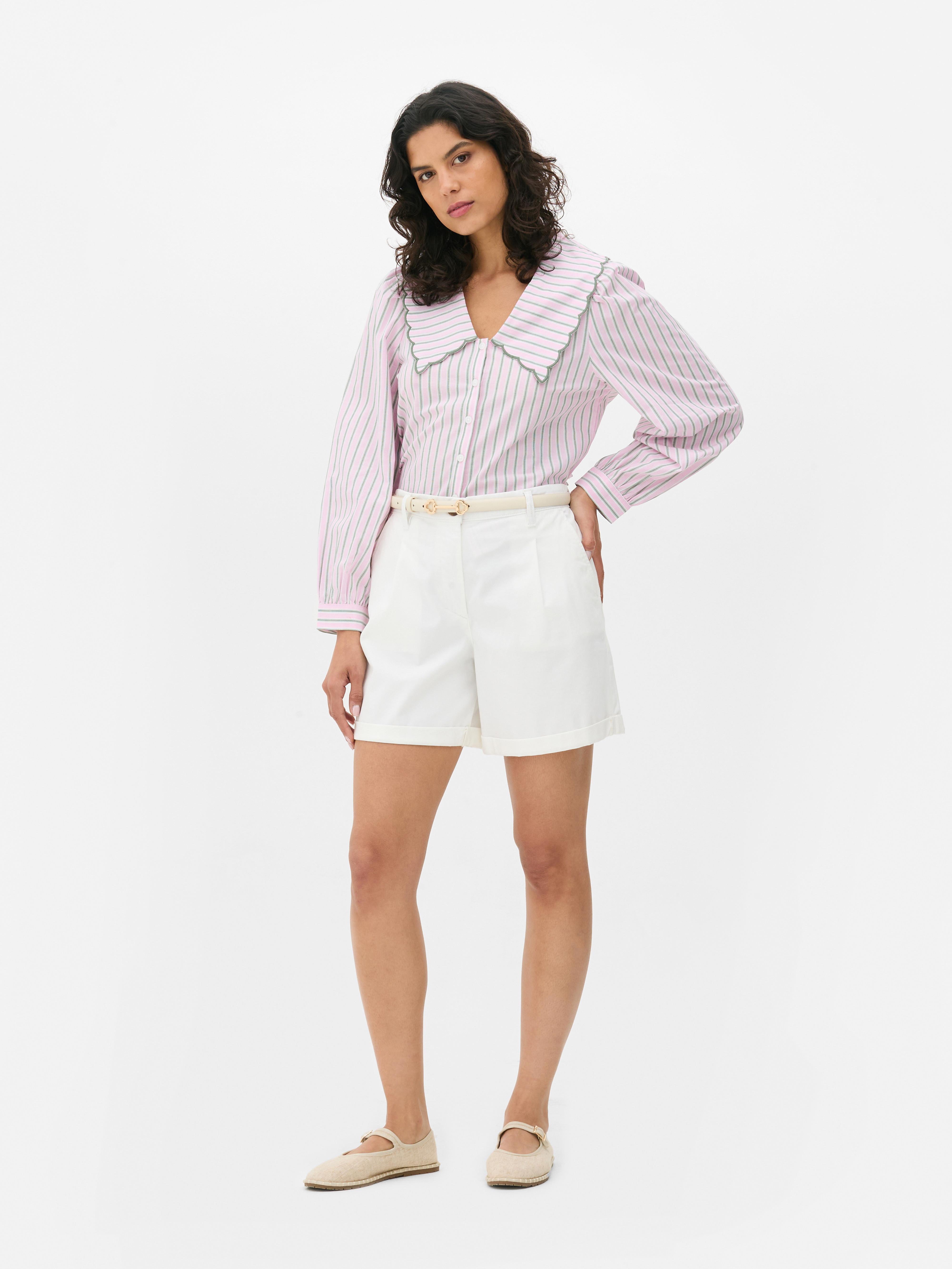 „Paula Echevarría“ Bluse mit Bogenkante