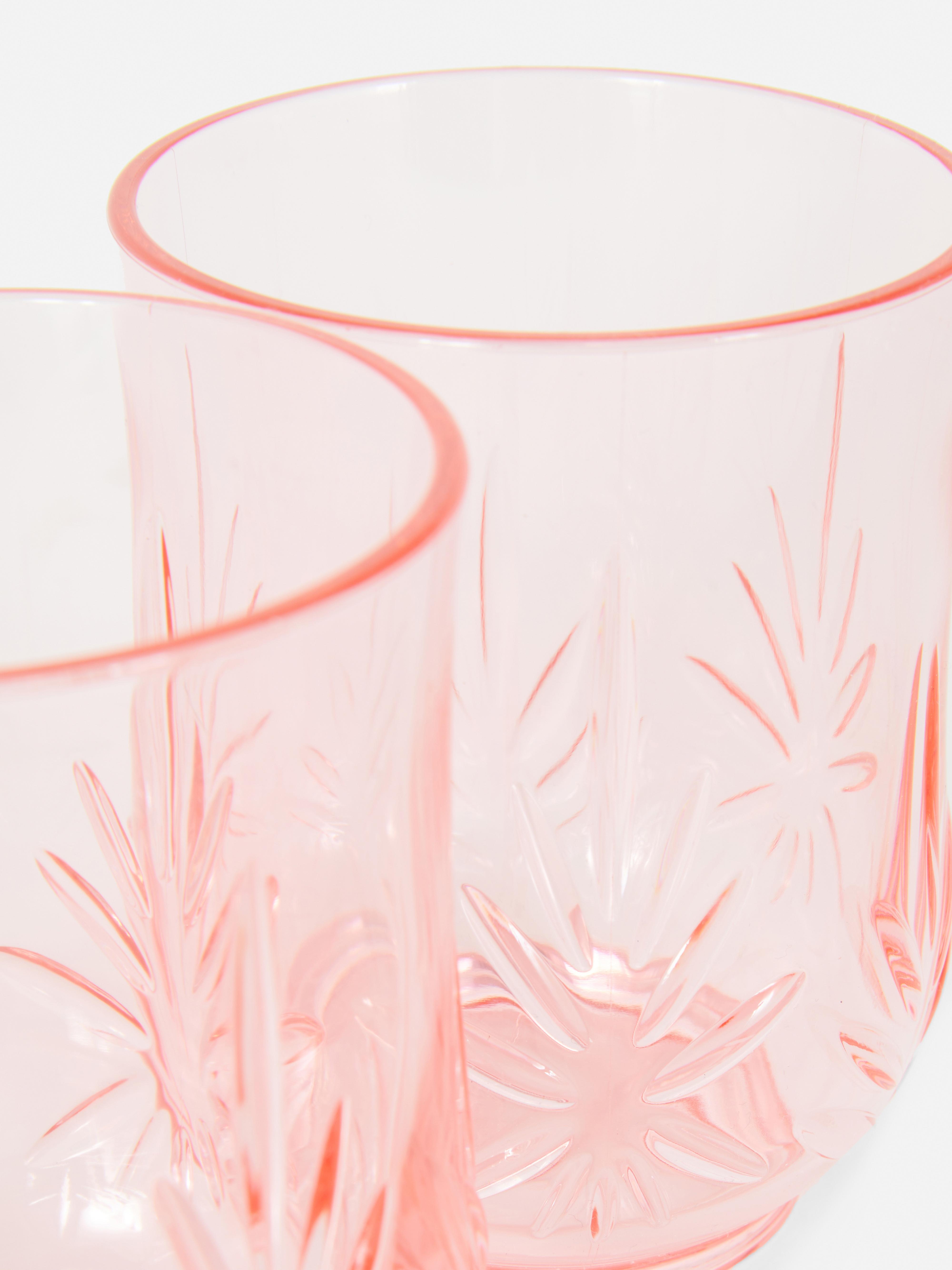 2pk Embossed Plastic Tumblers