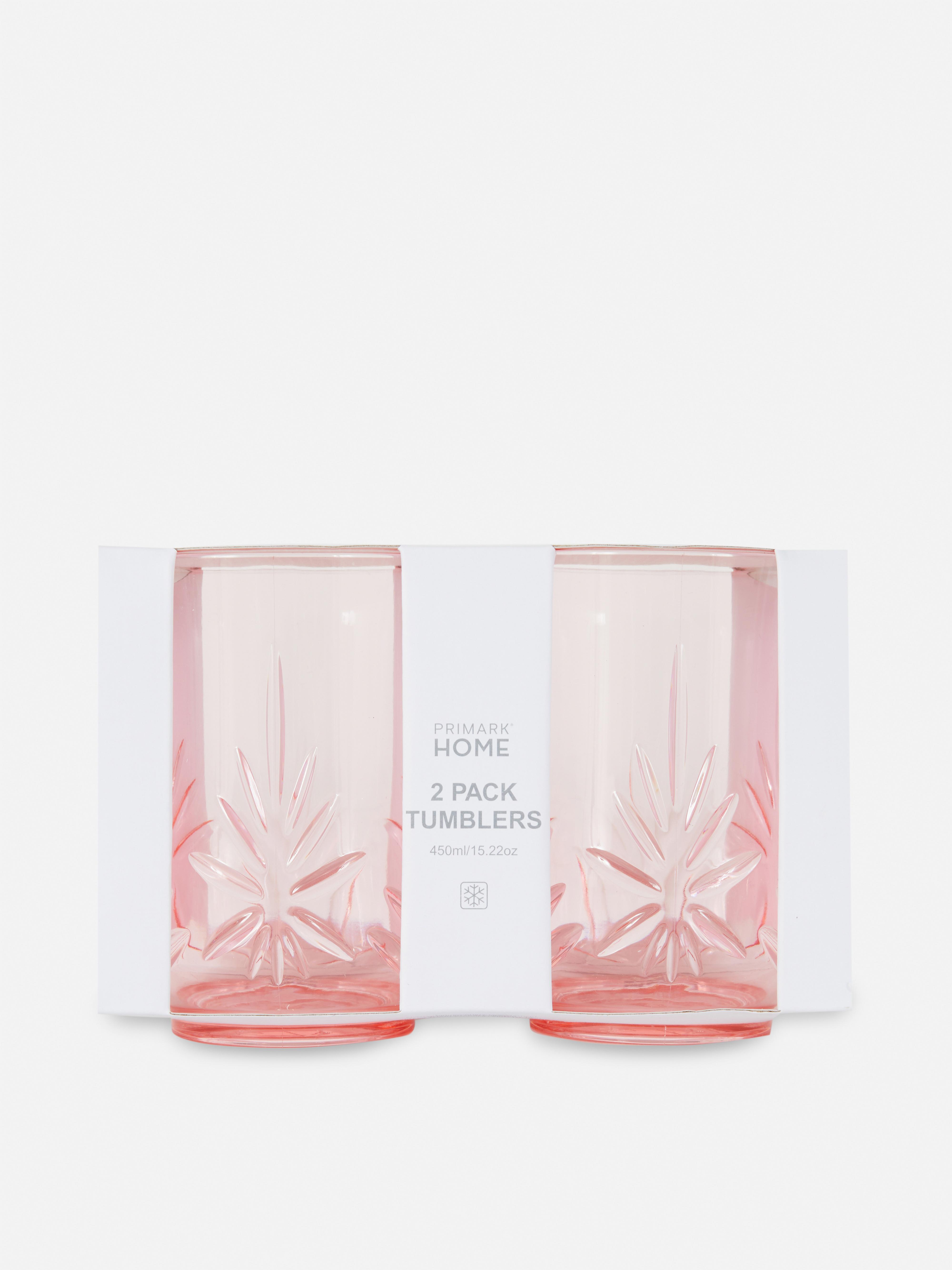 2pk Embossed Plastic Tumblers