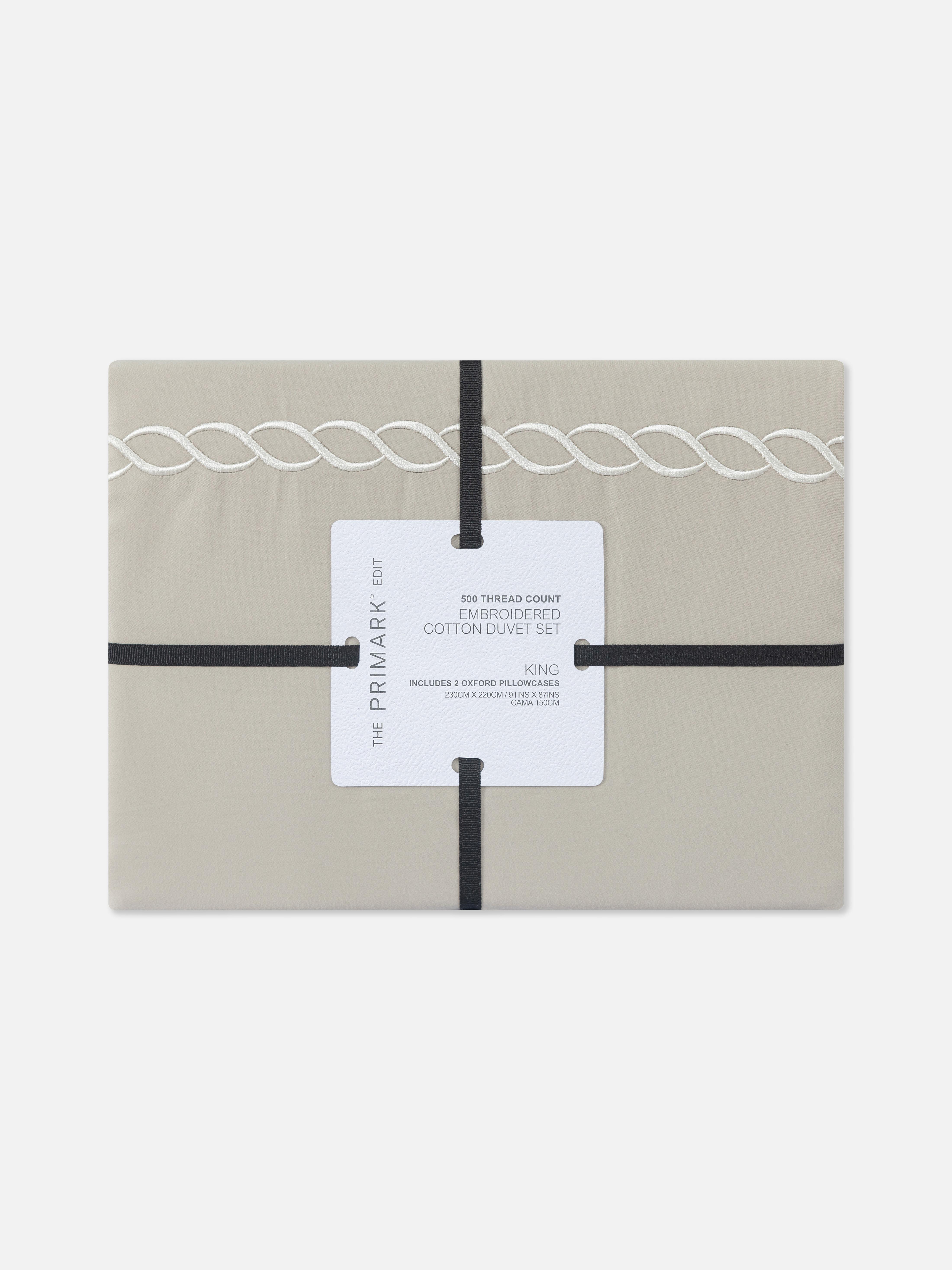 The Edit 500 Thread Count Chain King Duvet Cover Set