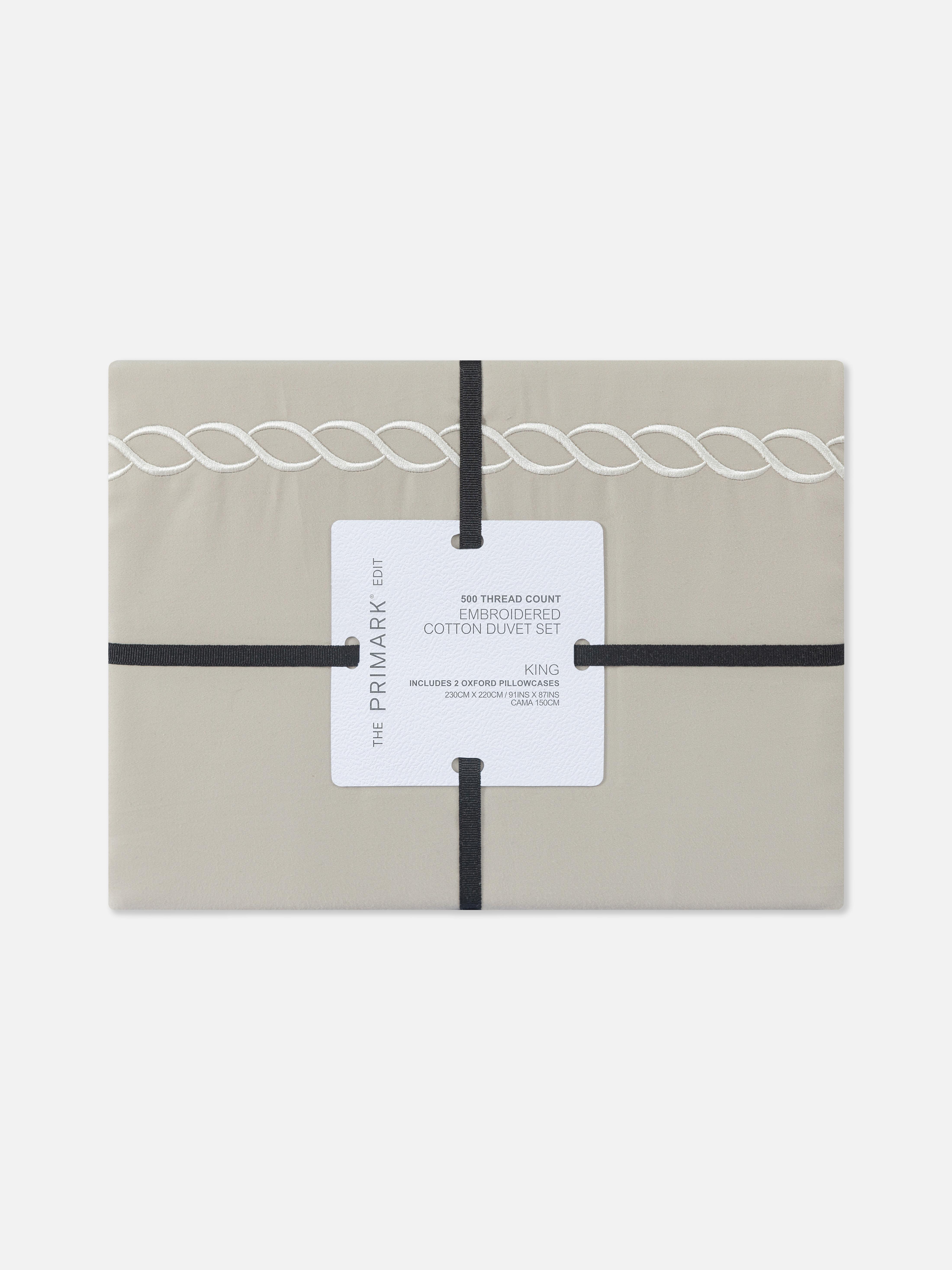 The Edit 500 Thread Count Chain King Duvet Cover Set