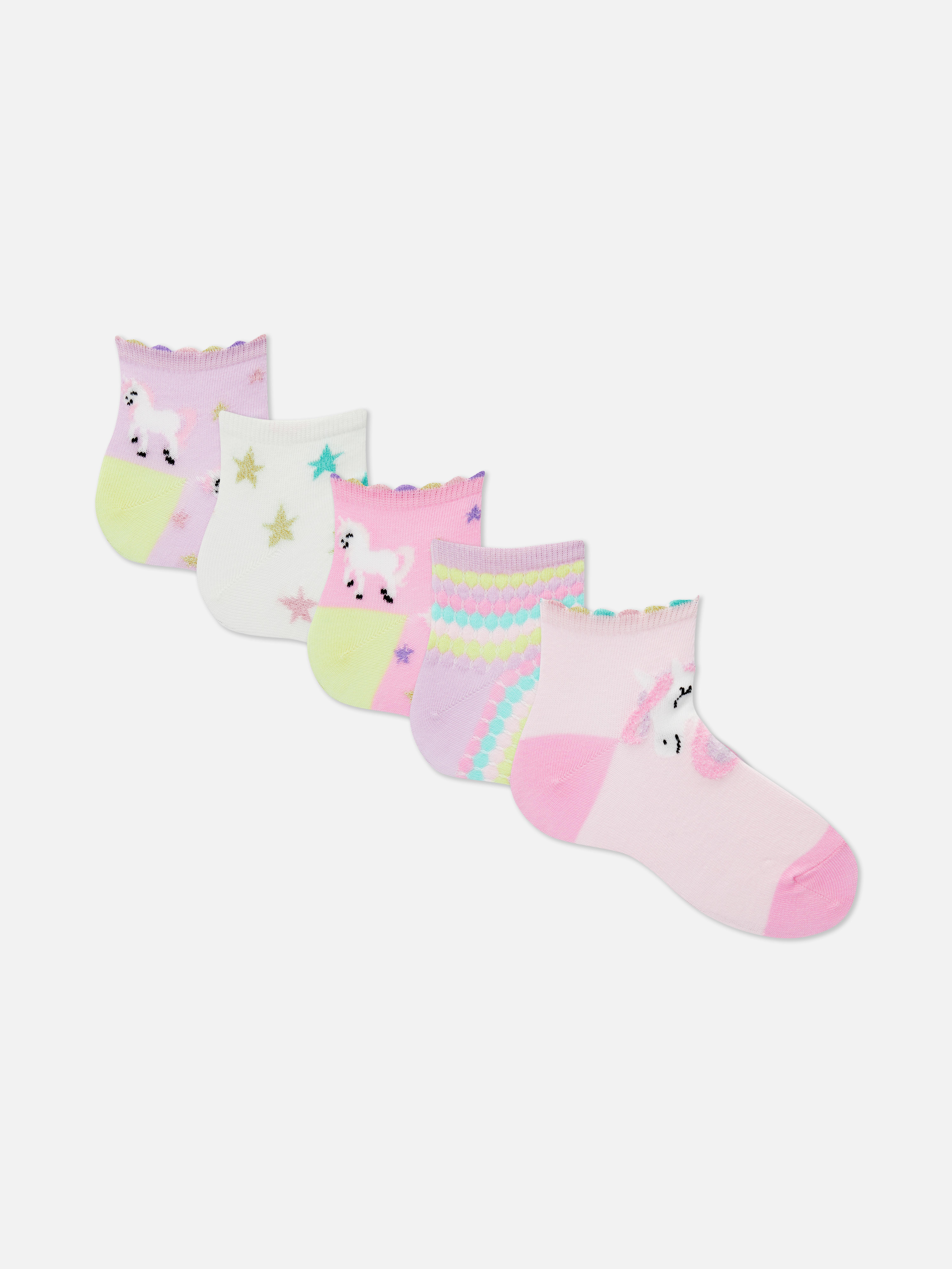 Pack de 5 pares de calcetines bajos con unicornios