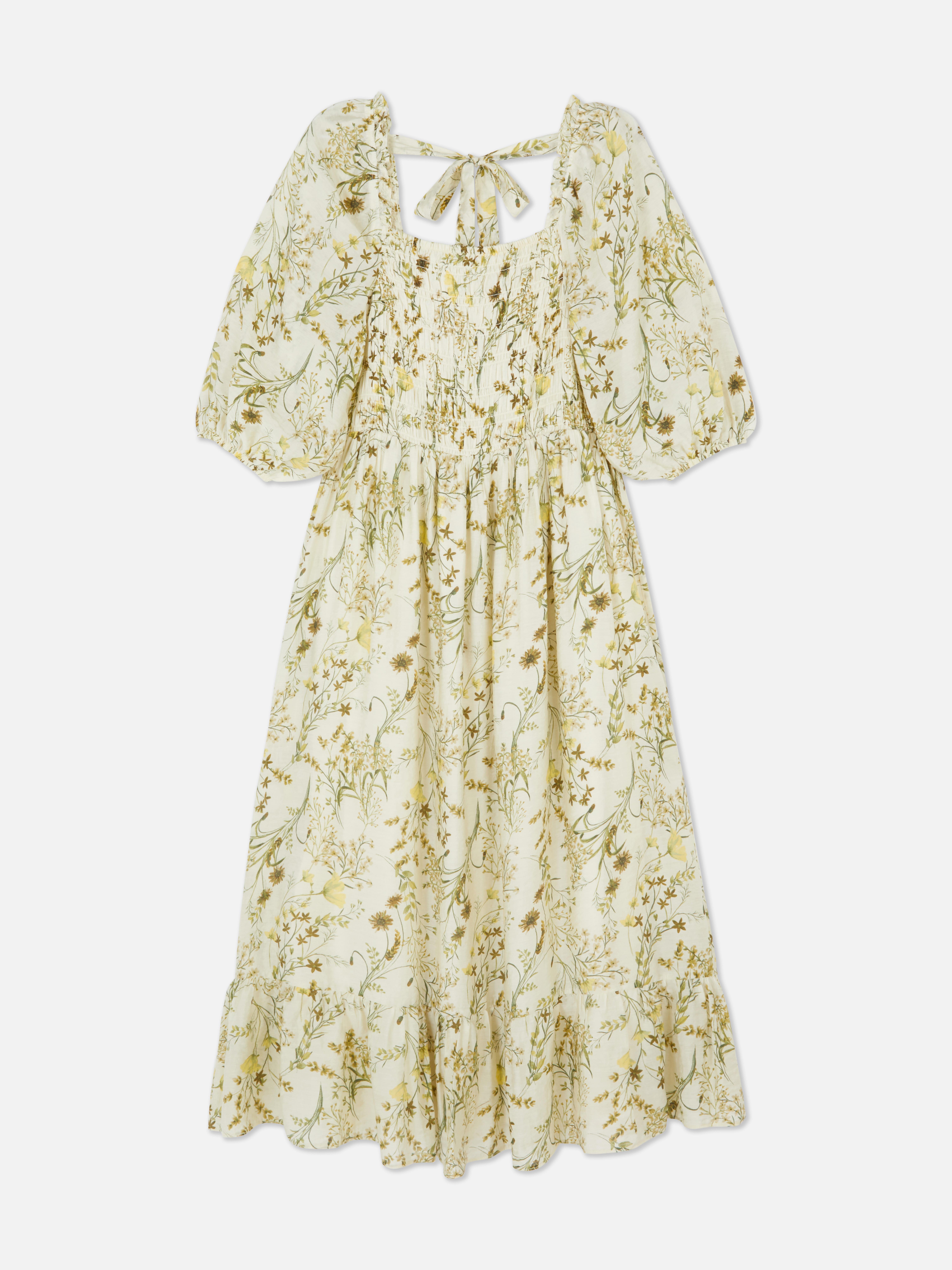 Floral Shirred Maxi Dress