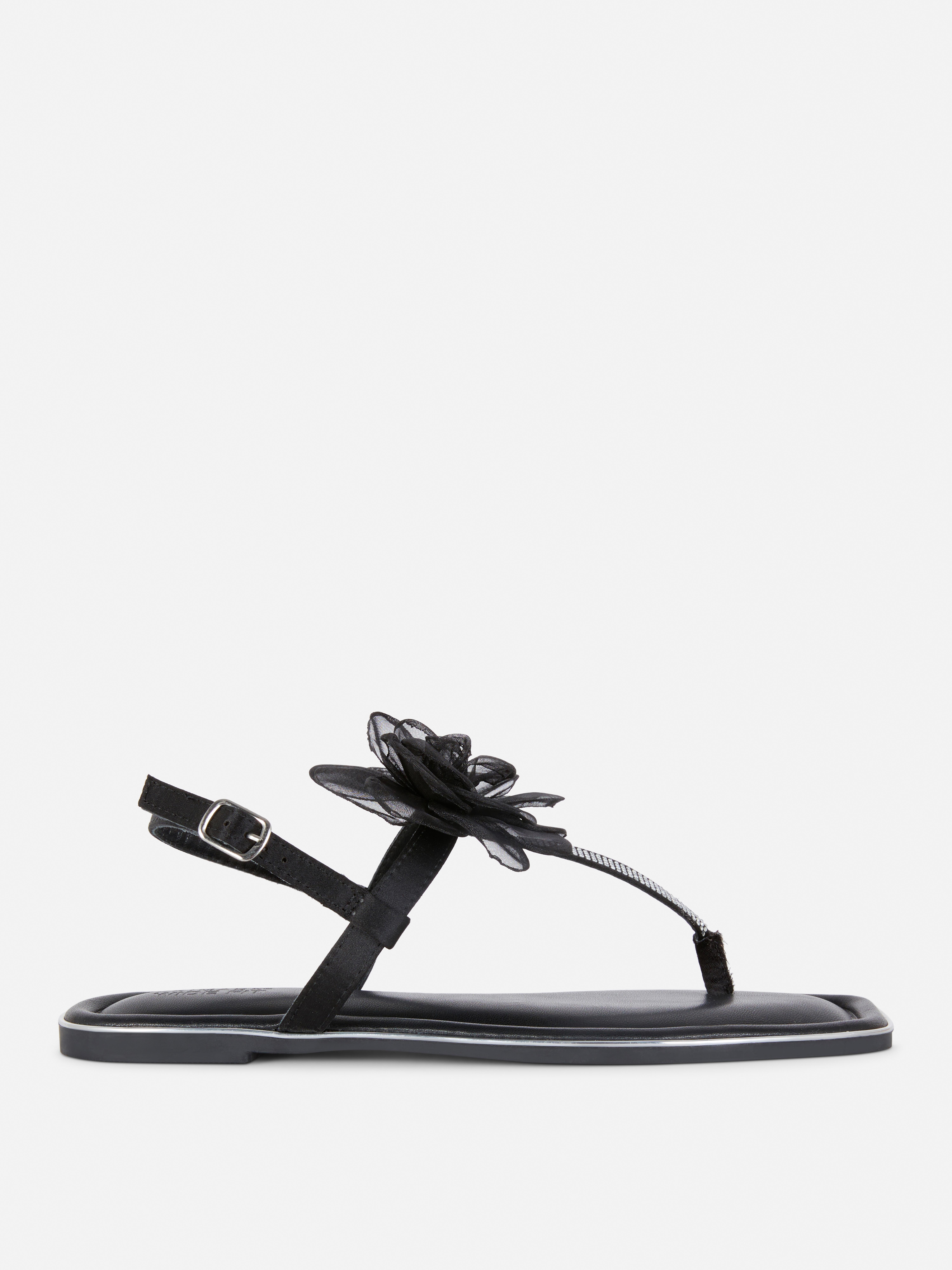 Wide Fit Floral Embellished Sandals