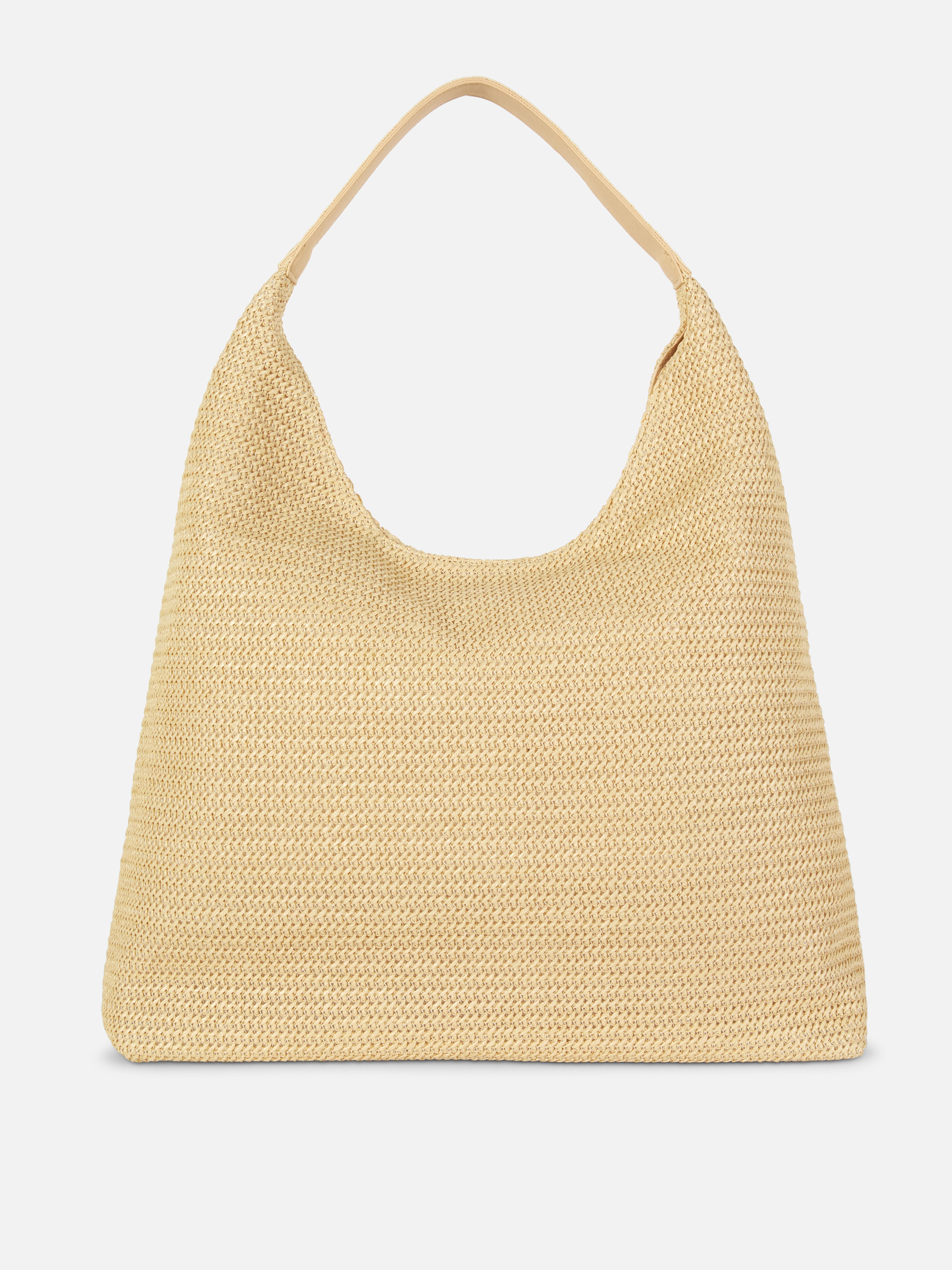 Słomkowa torba shopper z marszczeniami