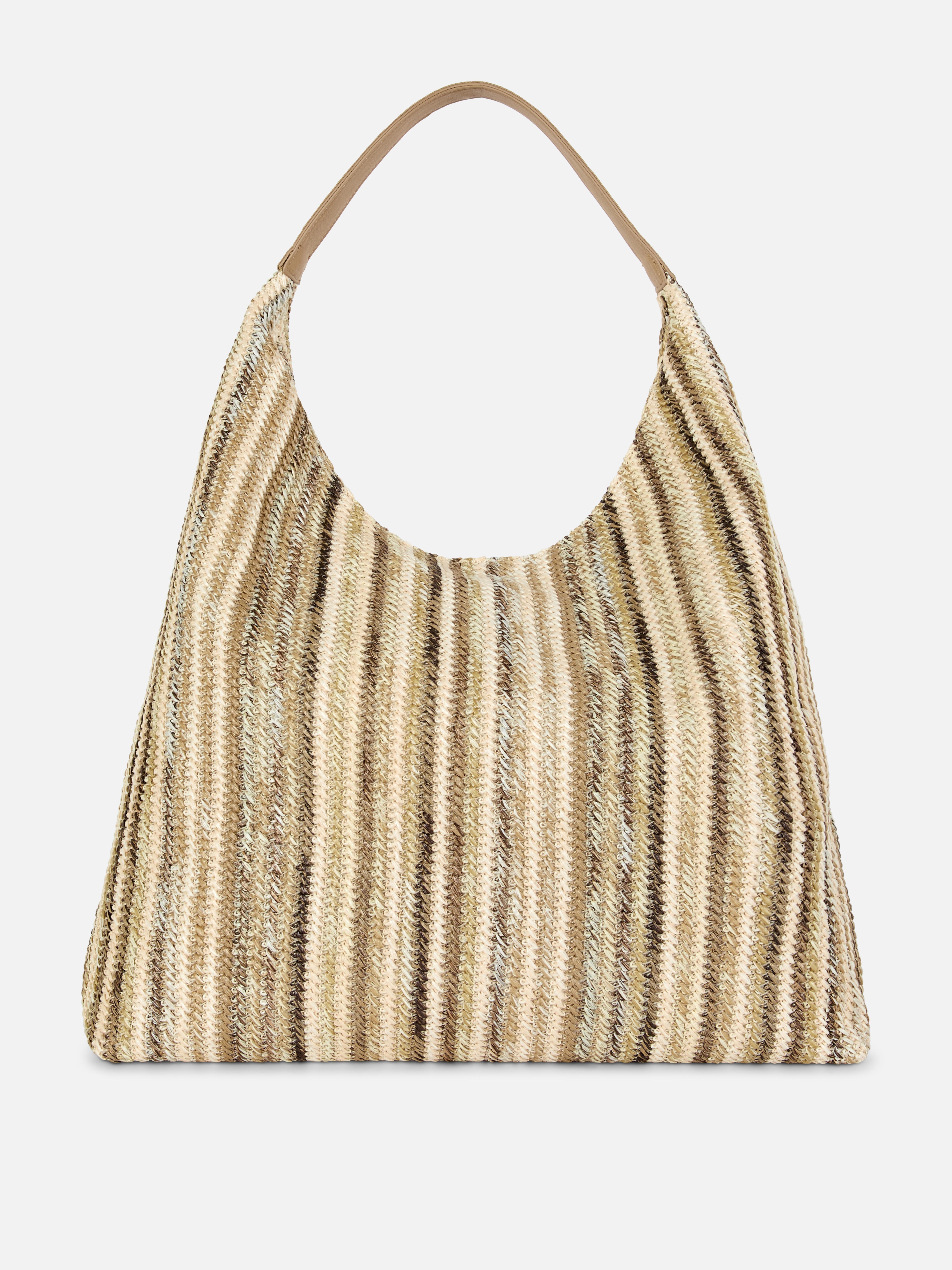 Tragetasche in Knitter- und Strohoptik
