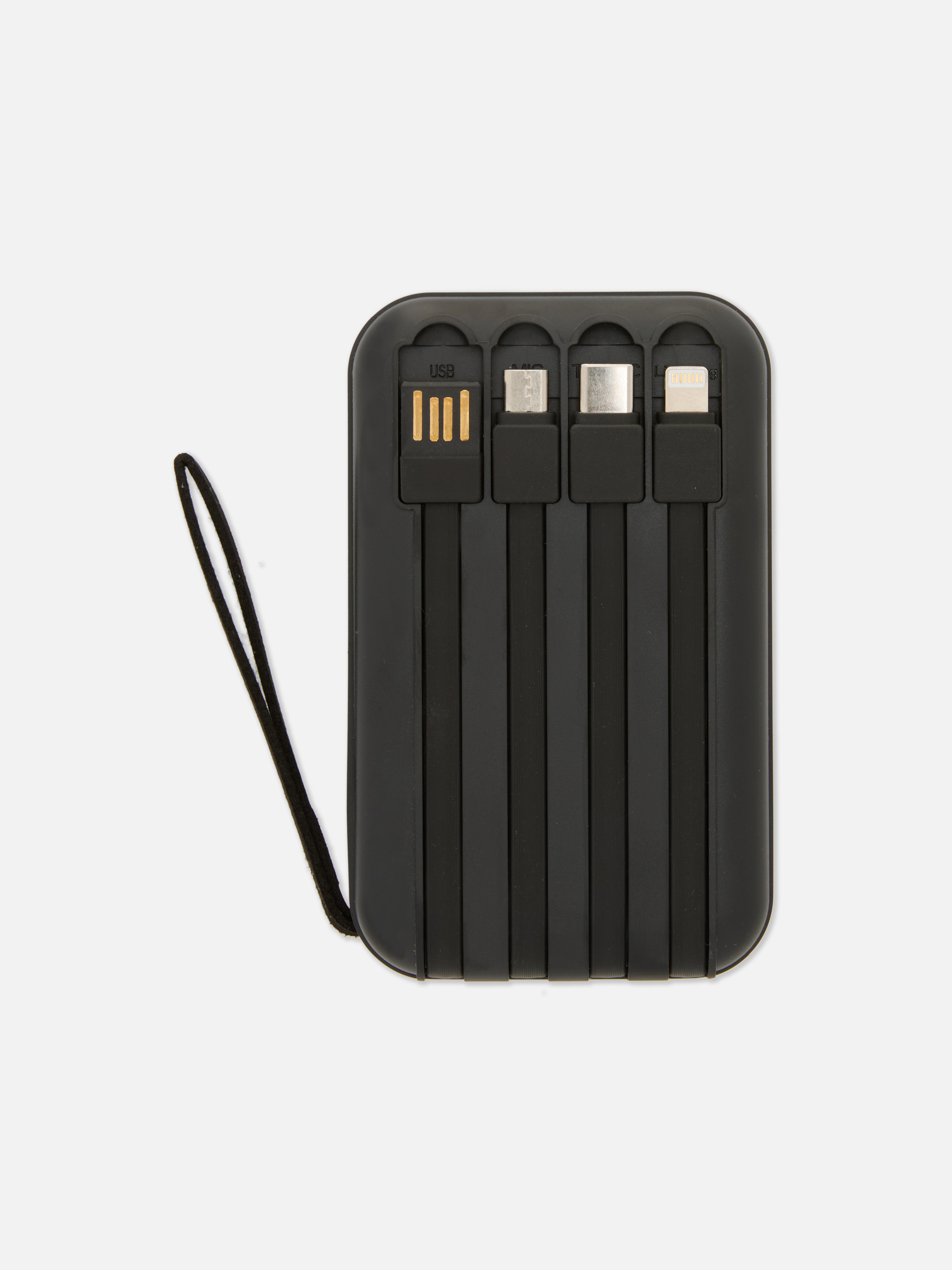 10.000 mAh powerbank met geïntegreerde laadkabels