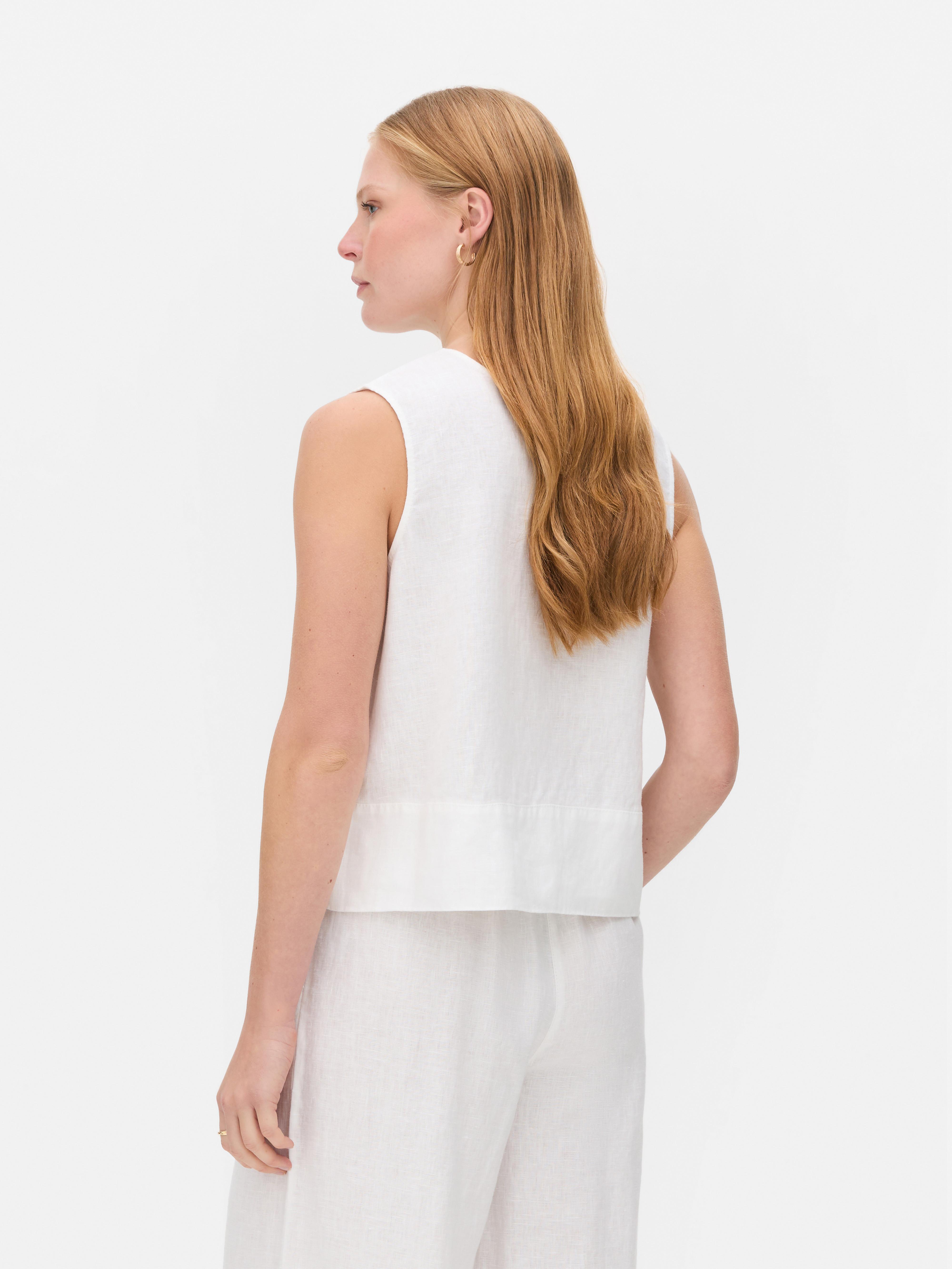 The Edit Linen Sleeveless Blouse