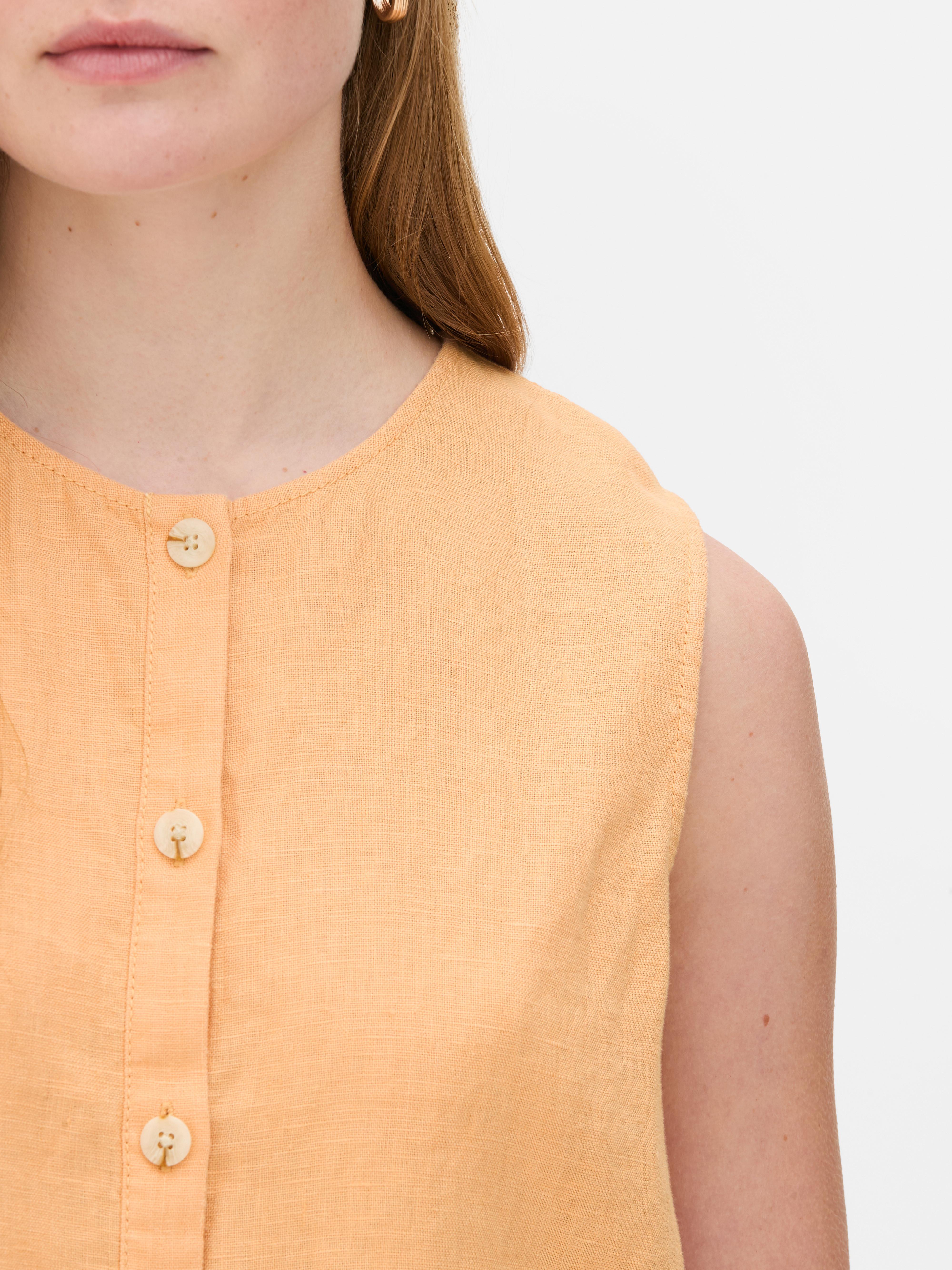 Ärmellose „The Edit“ Bluse aus Leinen