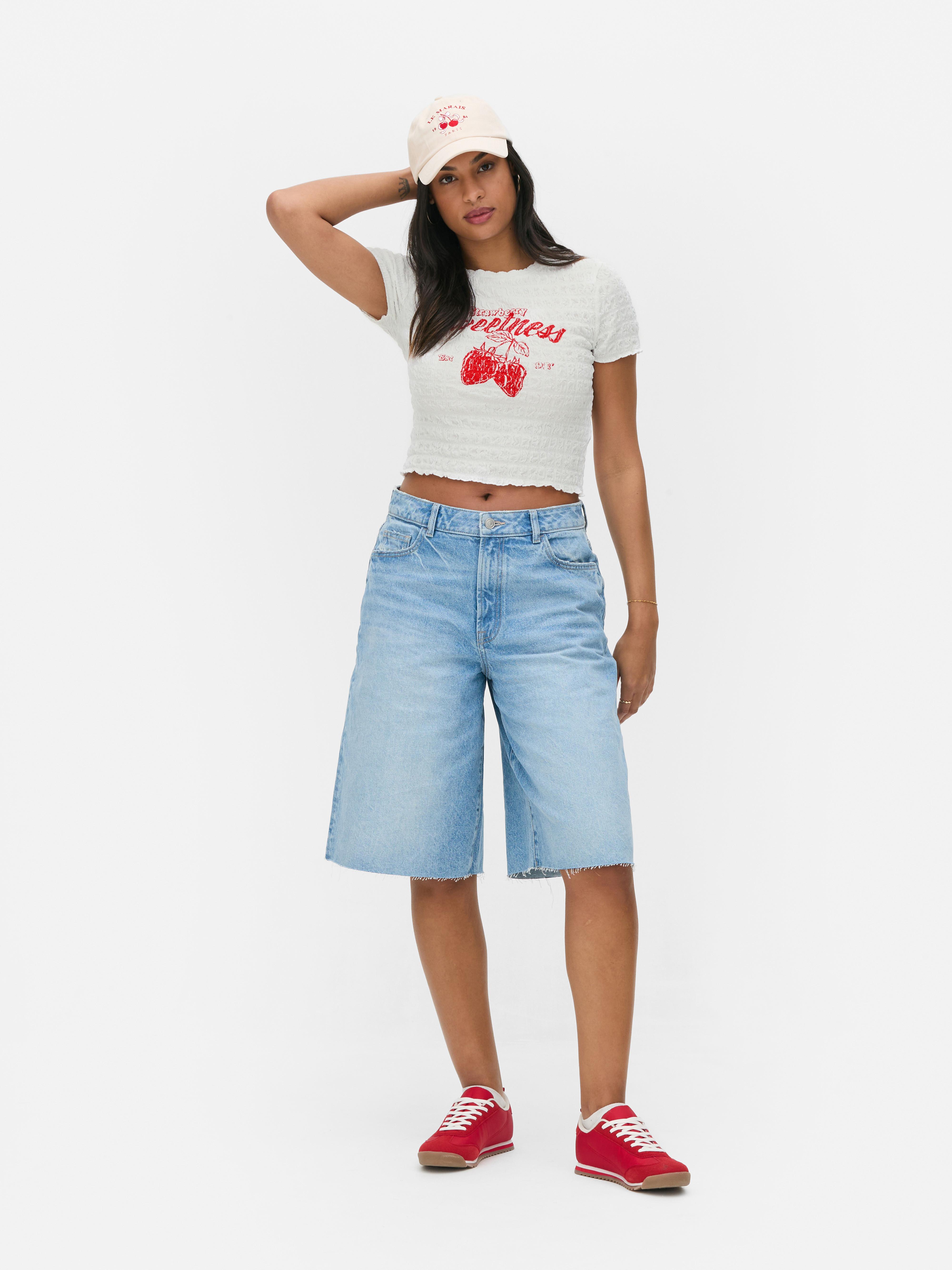 Gesmoktes Baby Tee mit Grafik
