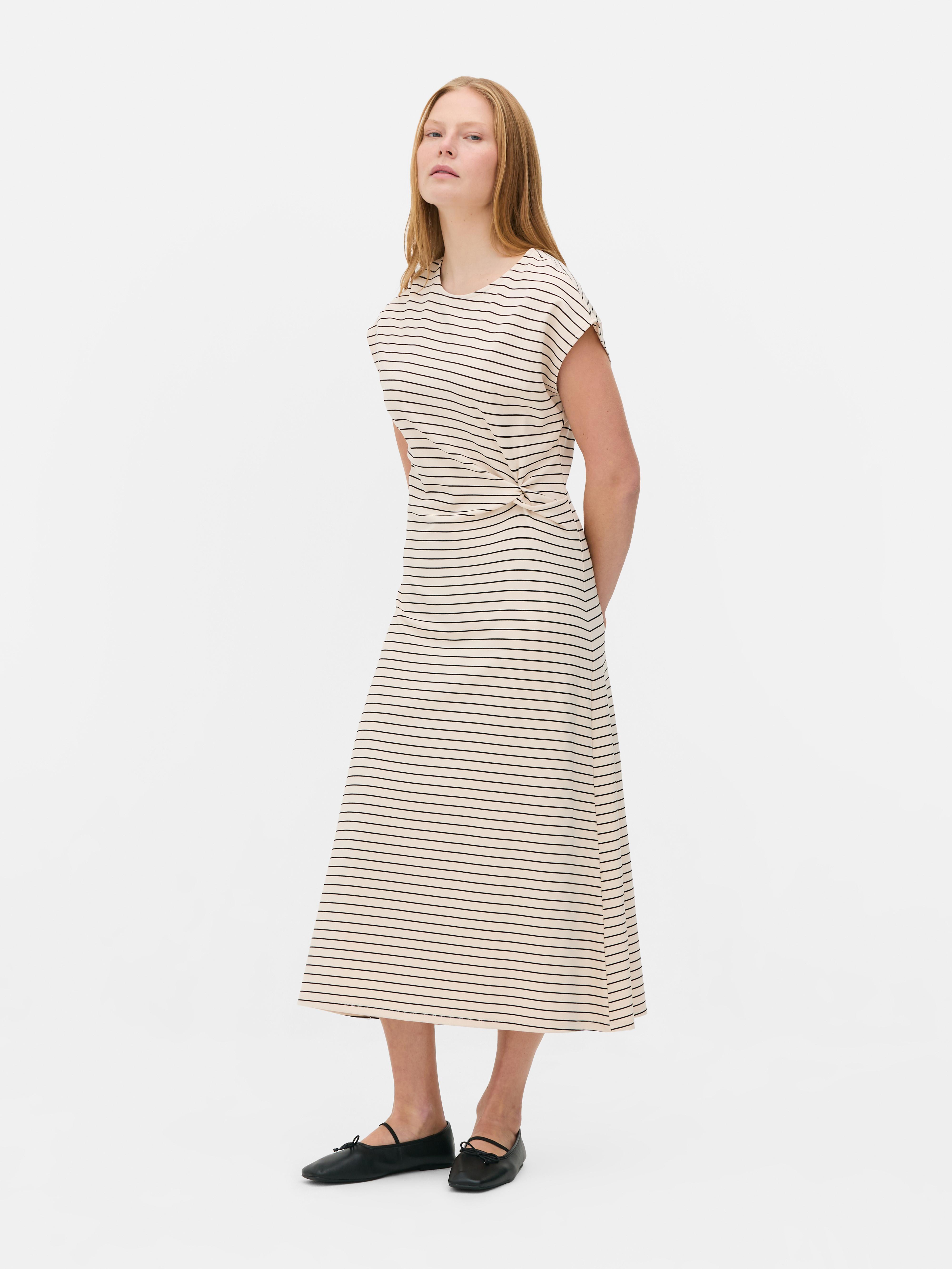 Gestreepte jersey jurk The Edit