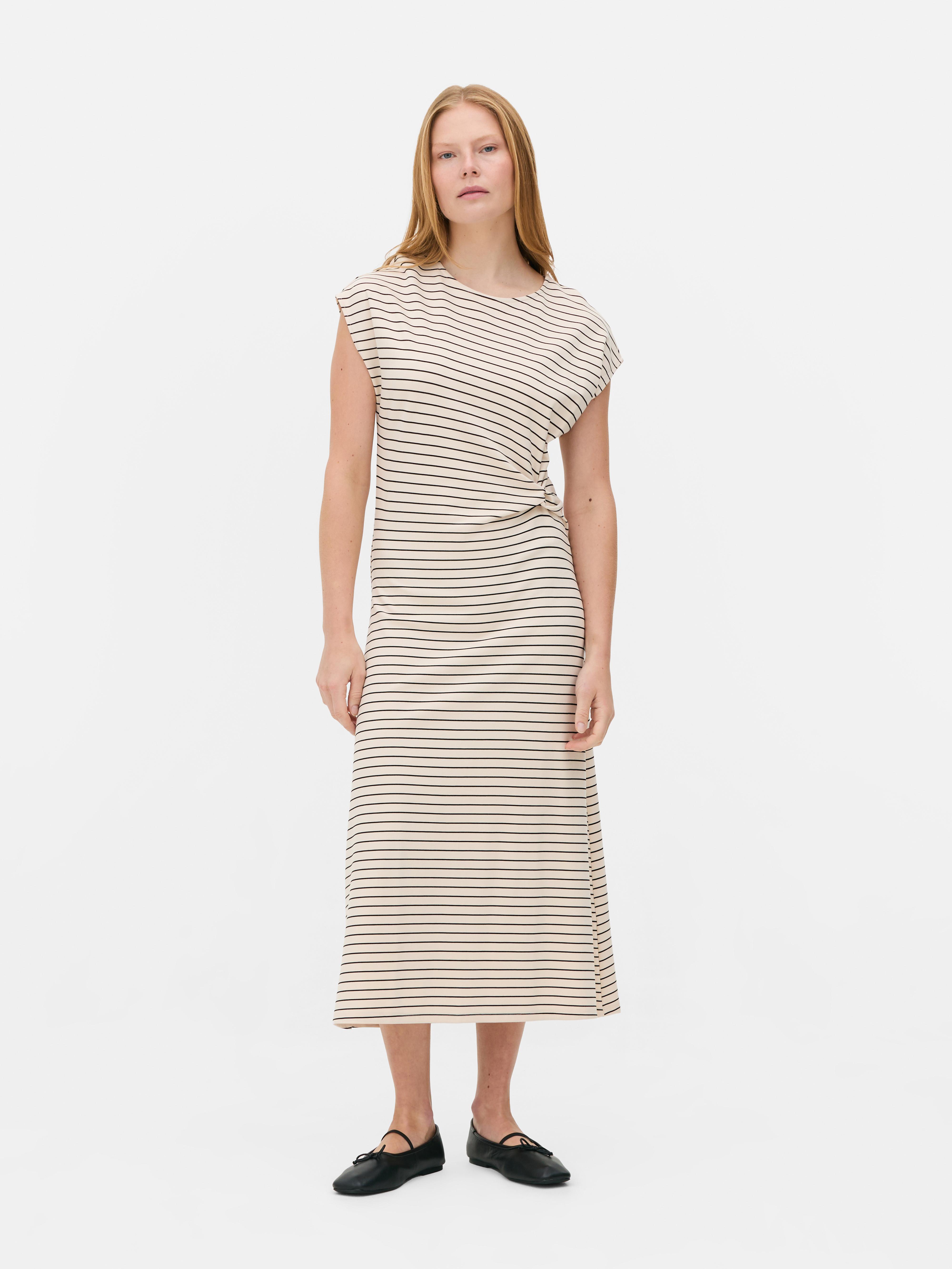 Gestreepte jersey jurk The Edit