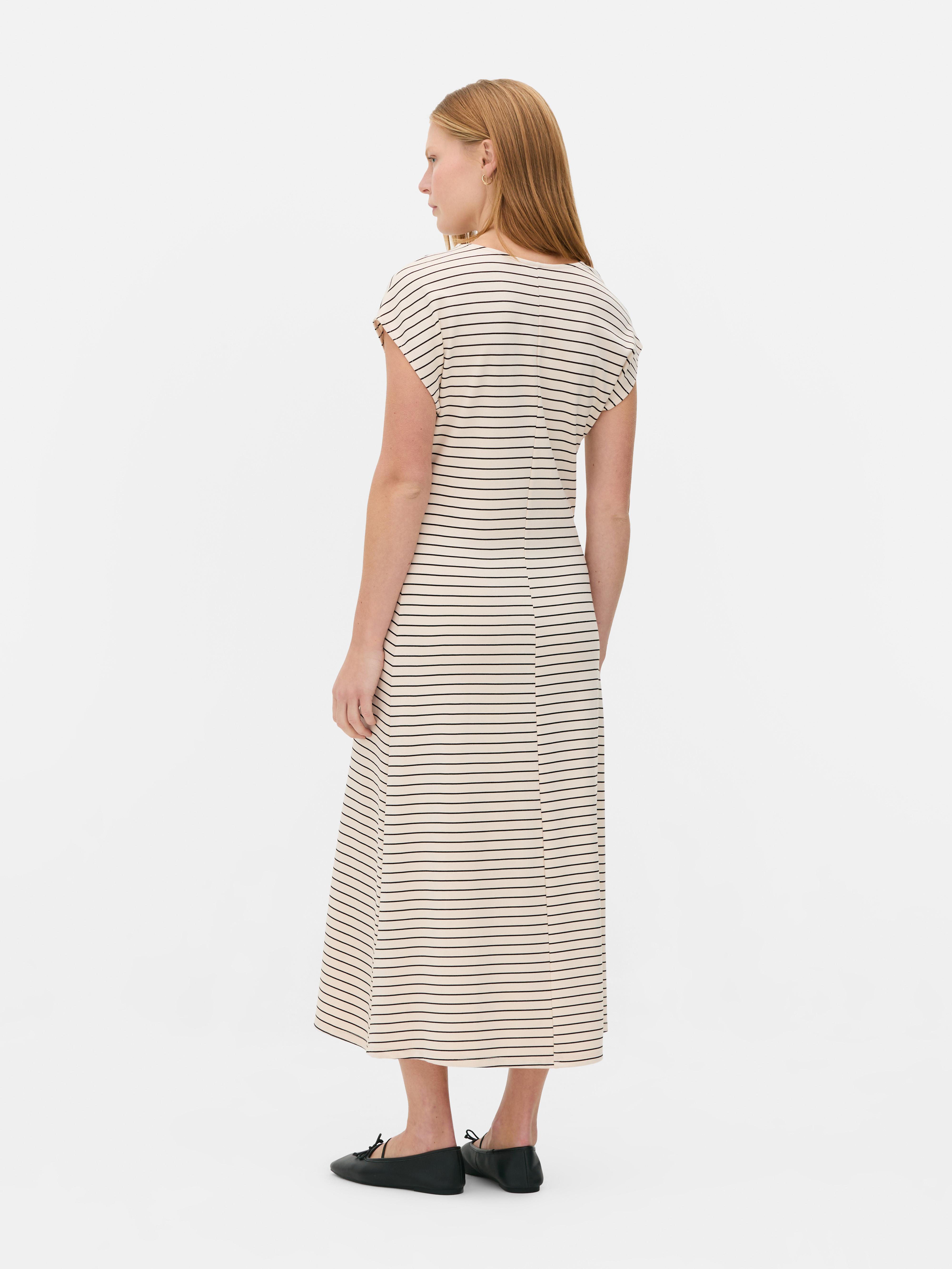 Gestreepte jersey jurk The Edit