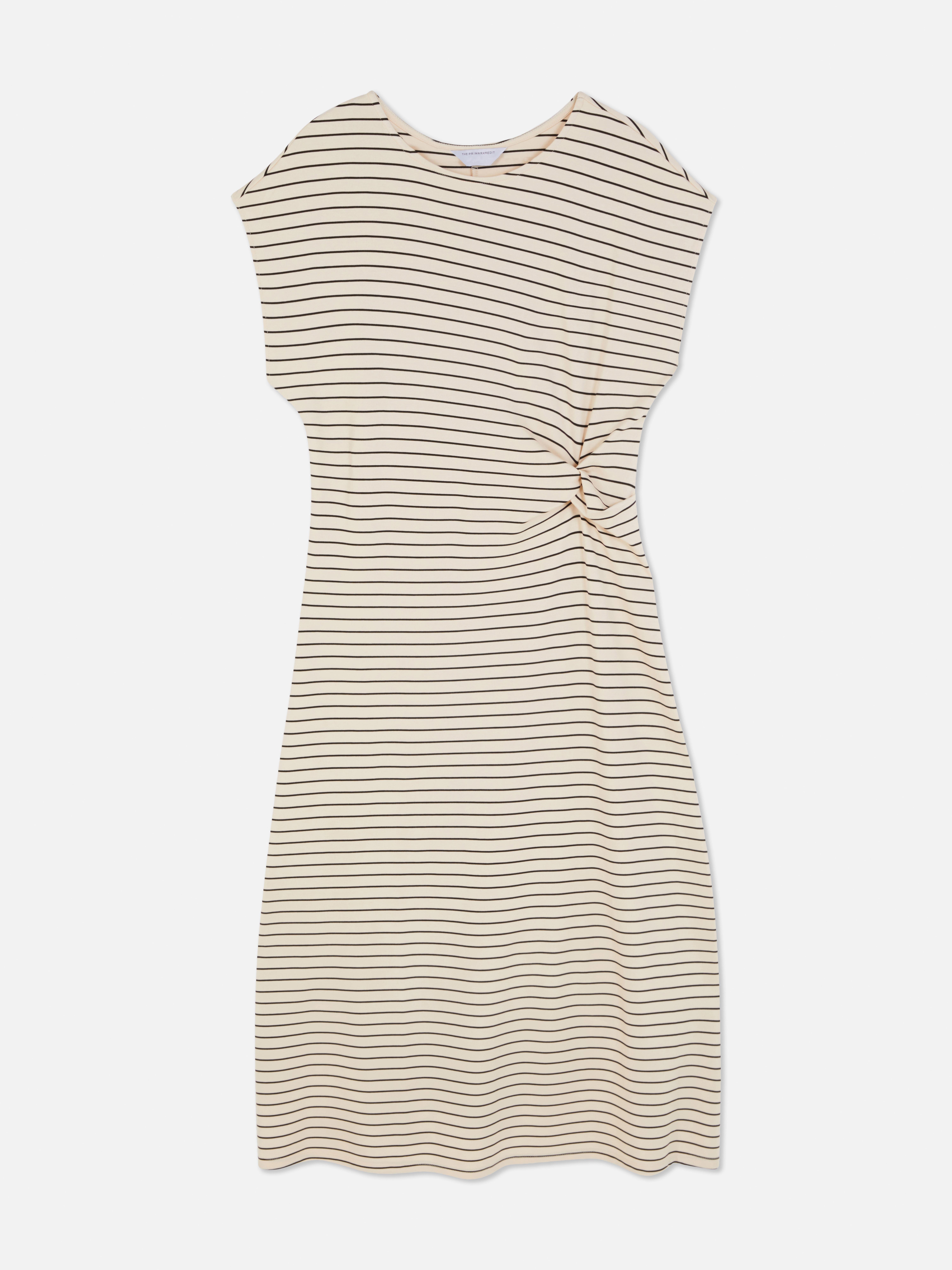 Gestreepte jersey jurk The Edit