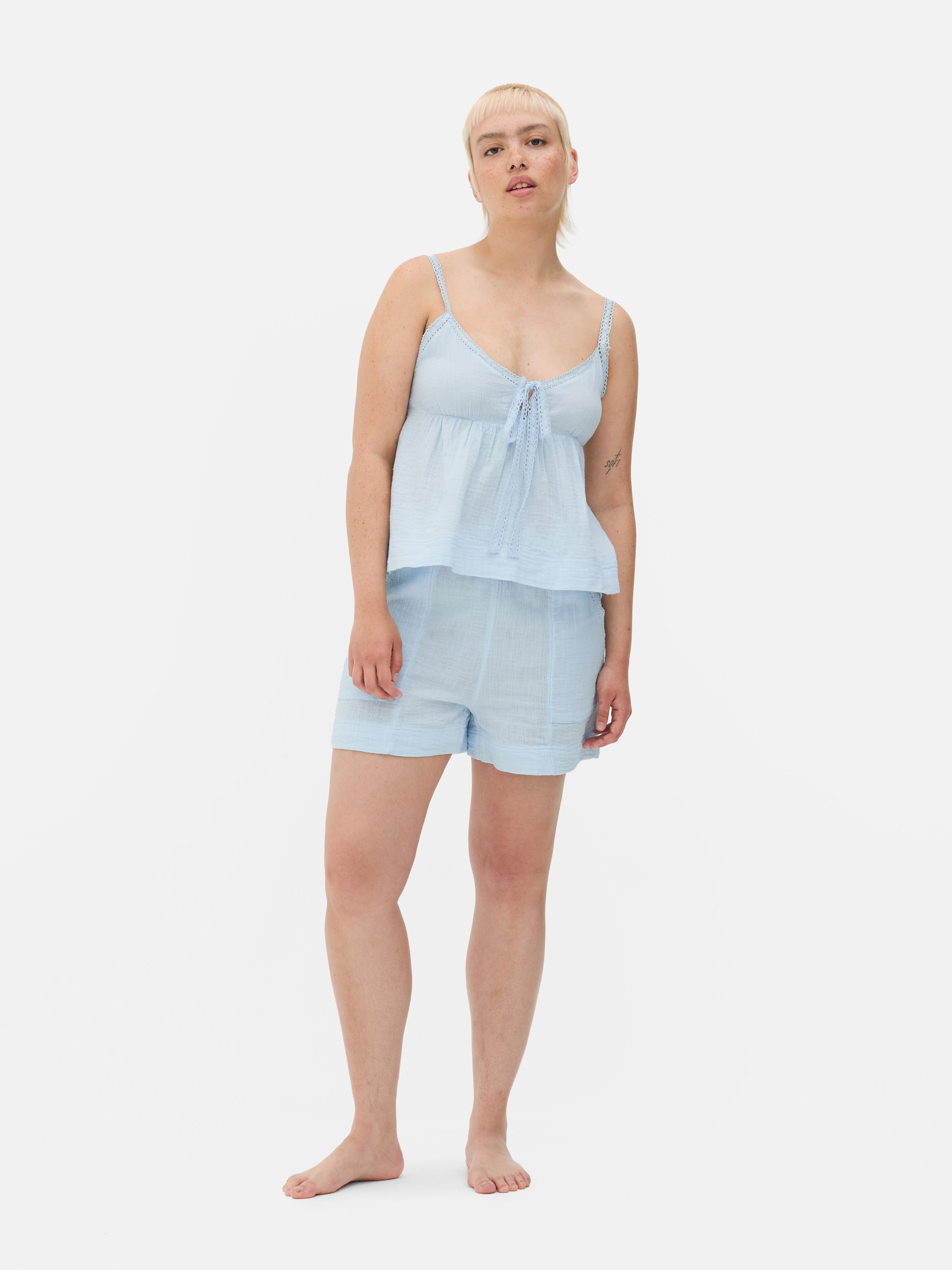 Calções pijama tecido crepe